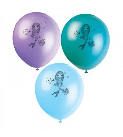 Meerjungfrau Ballon Set 8 Stück