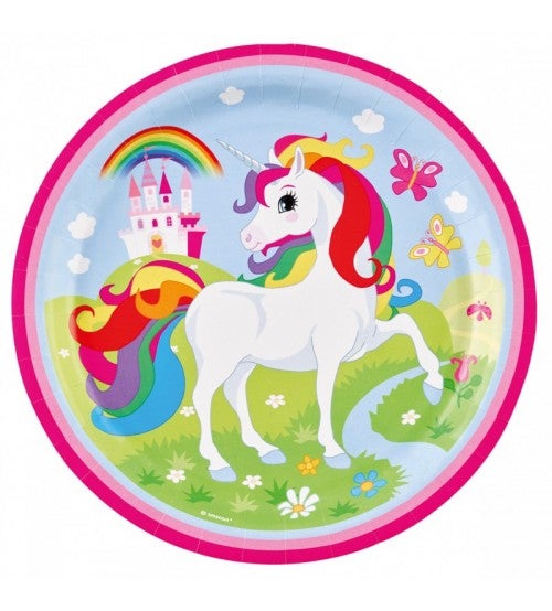 Einhorn Pink Pappteller 8 Stück