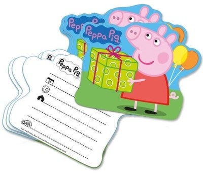 Peppa Einladungskarten 6 Stück