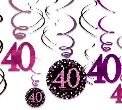 40 Geburtstag Hänge Deko 12 Stück