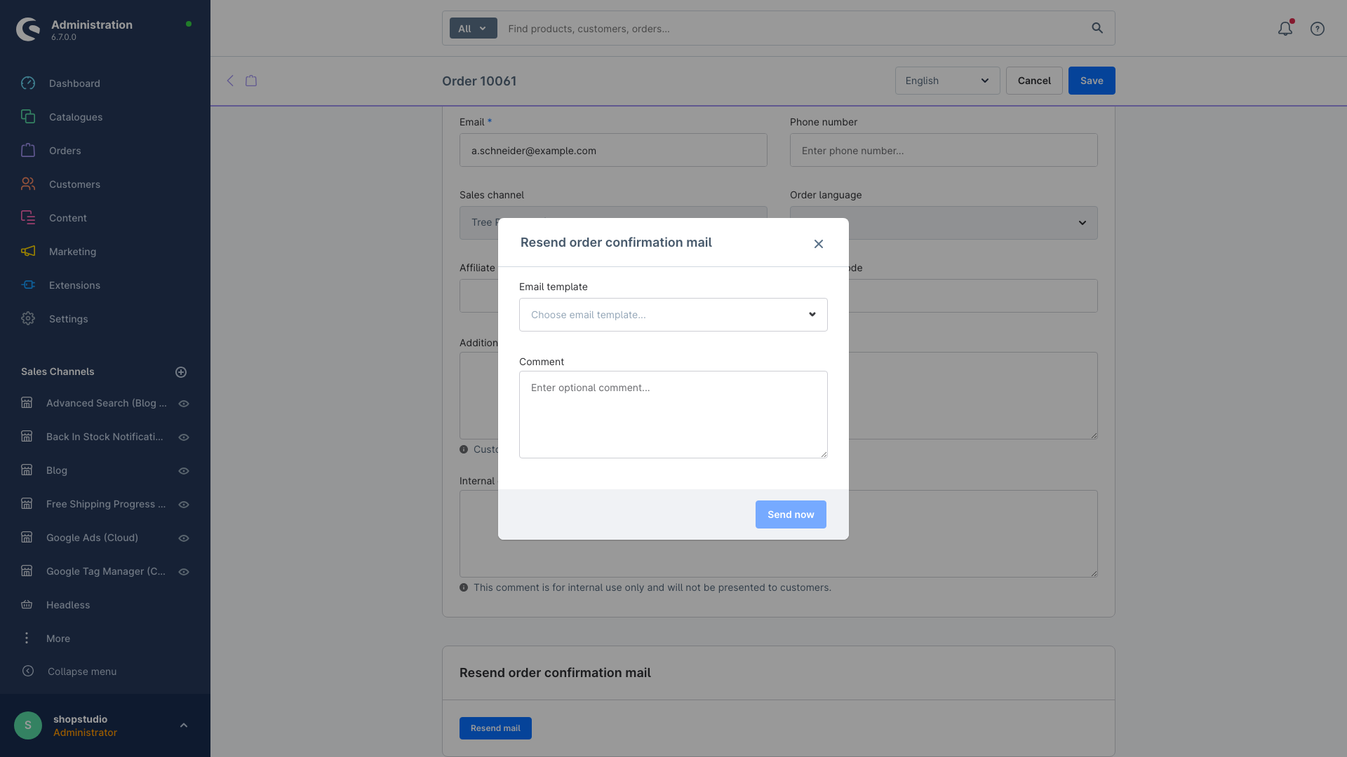 ShopStudioResendOrderConfirmationMail