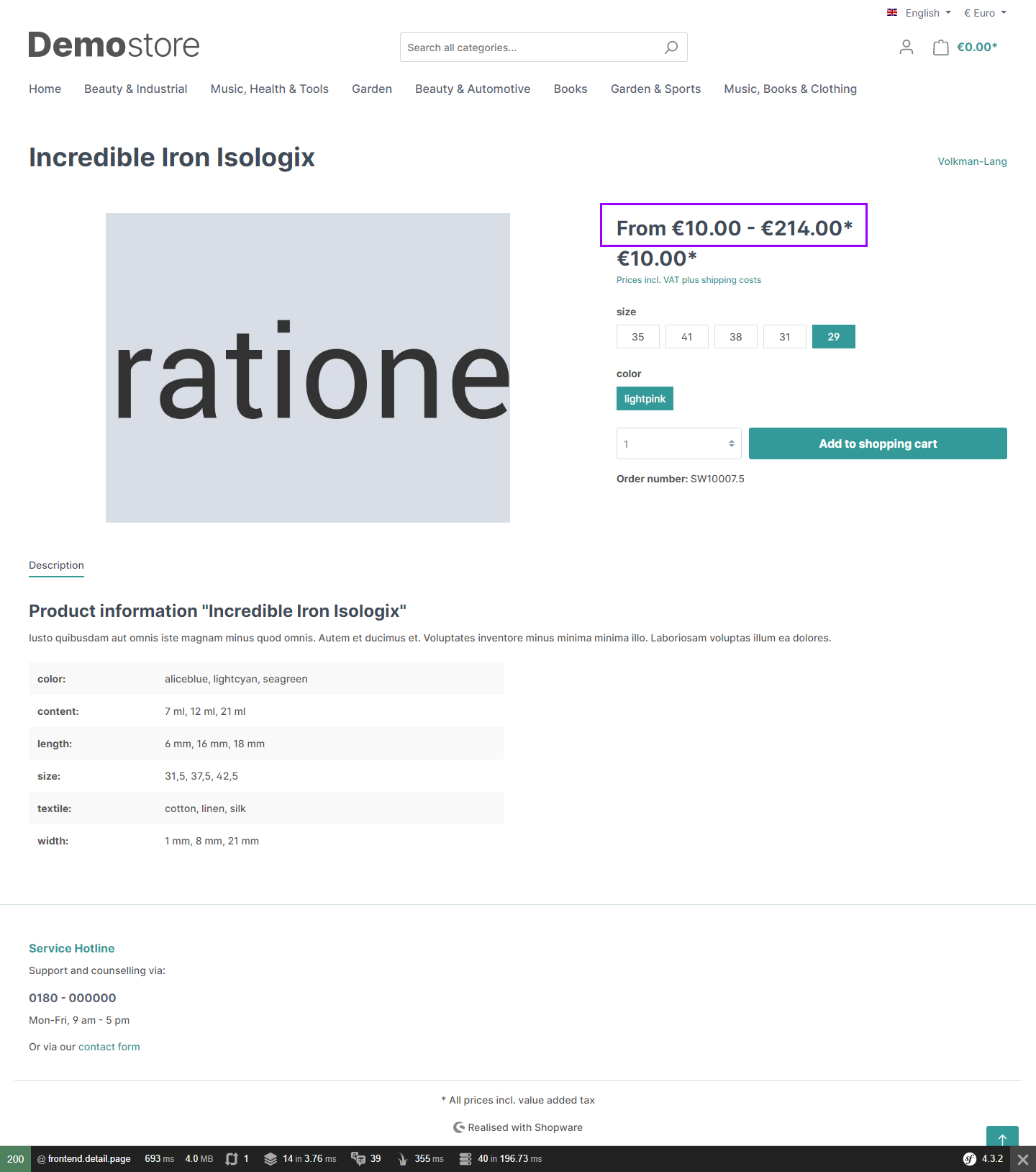 BrandCrockVariantProductPriceRange