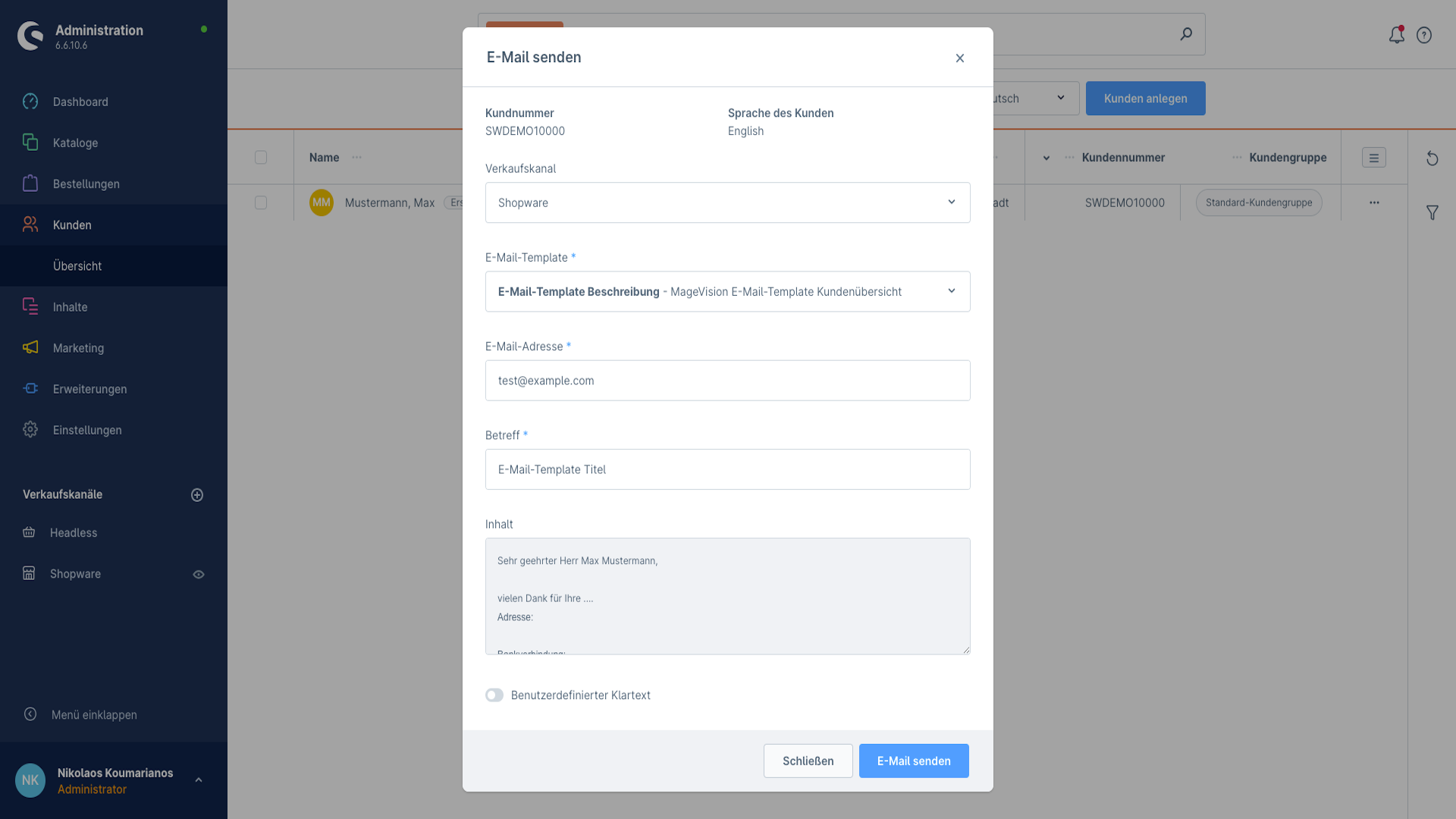 MageVisionEmailCustomers