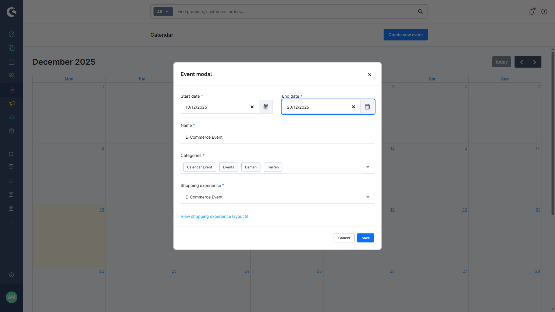 SisiShoppingExperienceCalendar