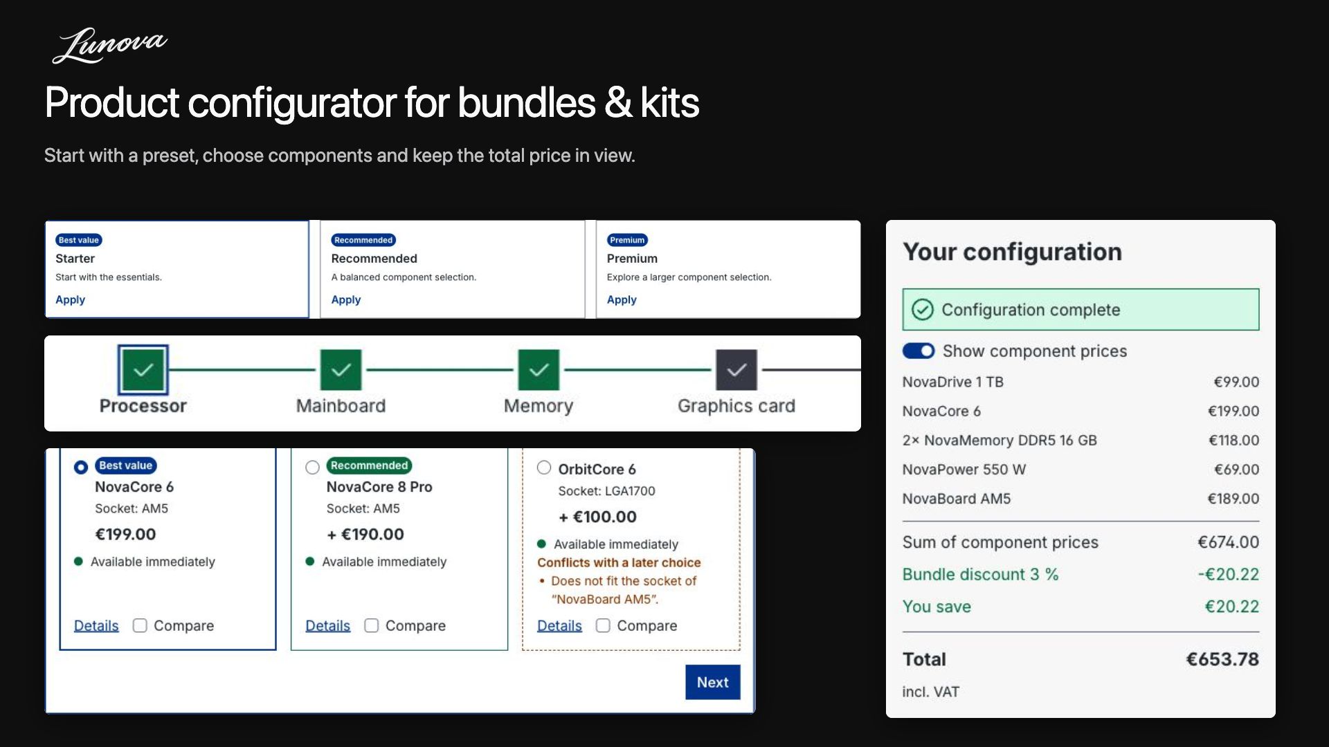 LunovaProductConfigurator