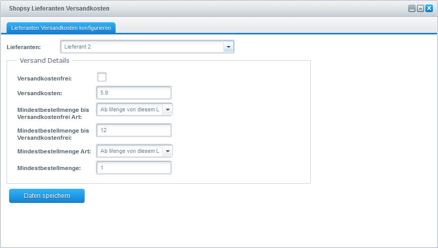 ShopsyLieferantenVersandKosten