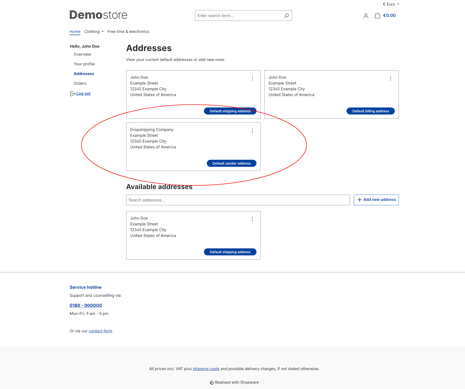 MelomCustomerSenderAddress