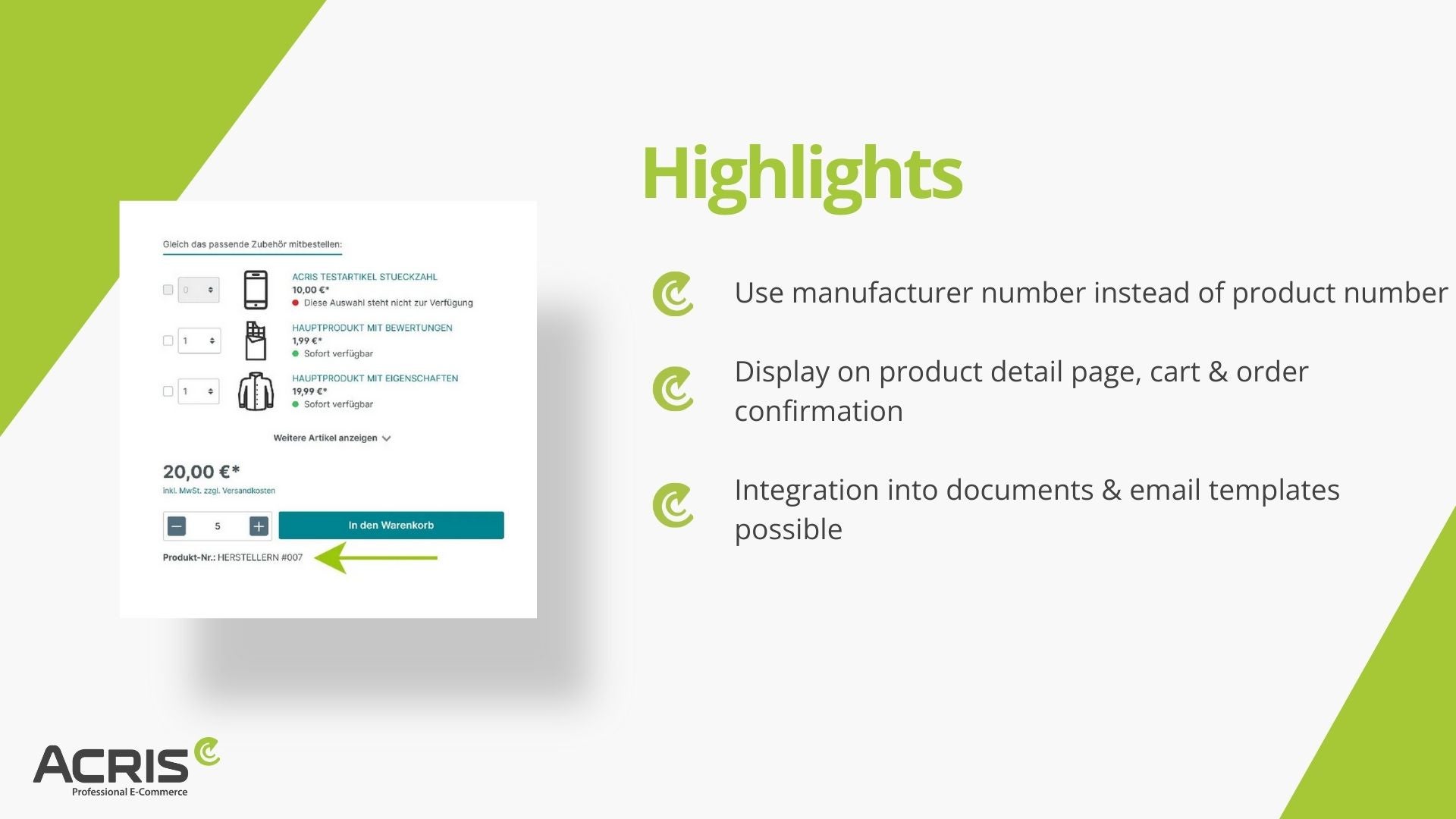 AcrisManufacturerNumberCS
