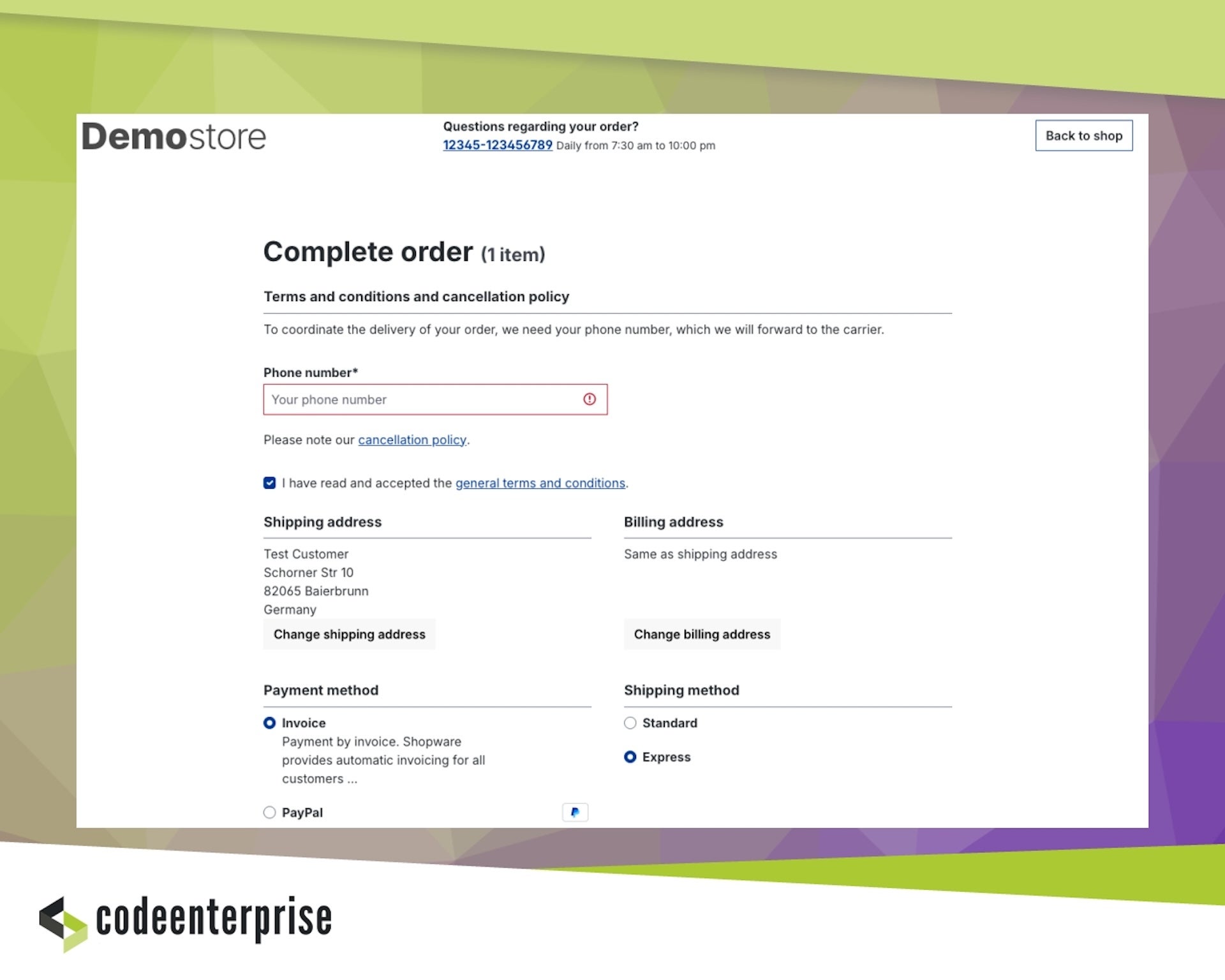 CoeRequiredPhoneByShipping