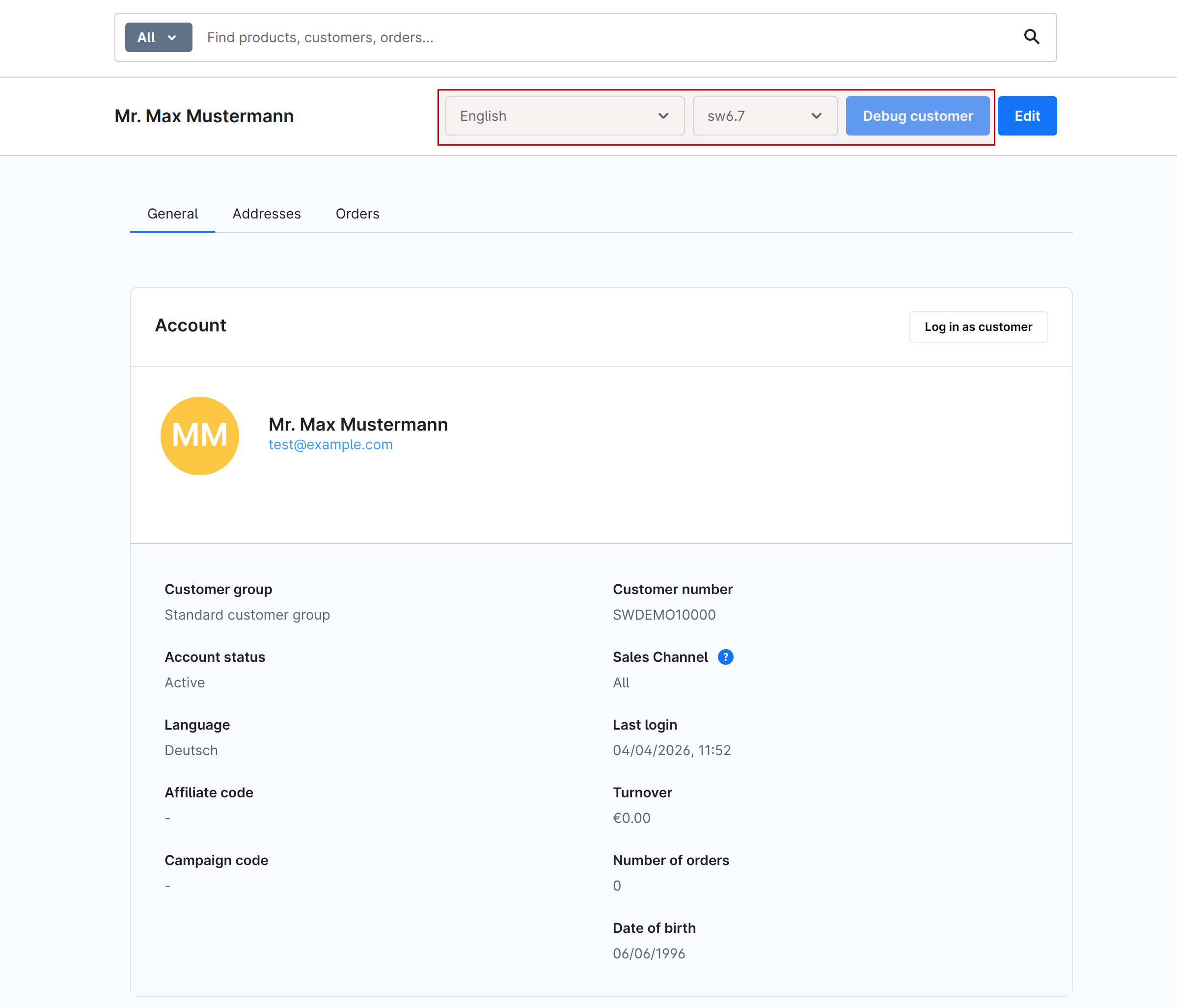 SwpaLoginAsCustomer
