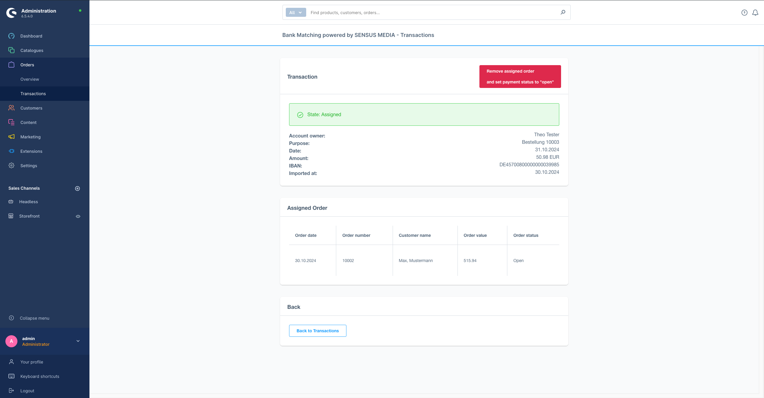 SensusBankMatching