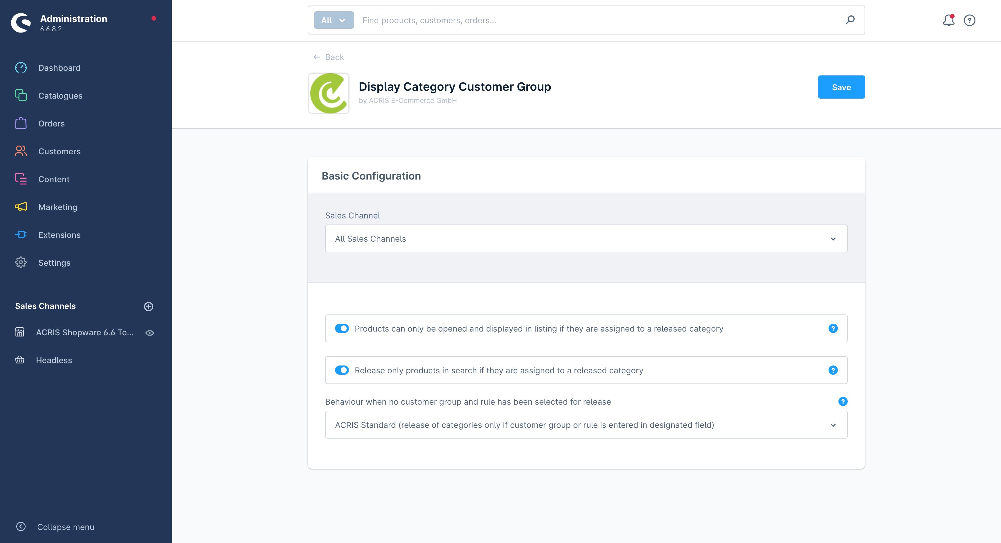 AcrisDisplayCategoryCustomerGroupCS