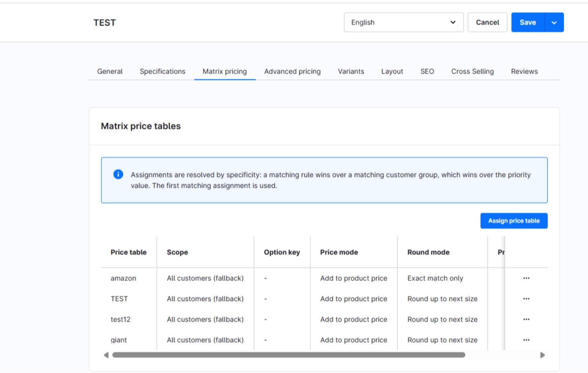 VimirLabMatrixPricing