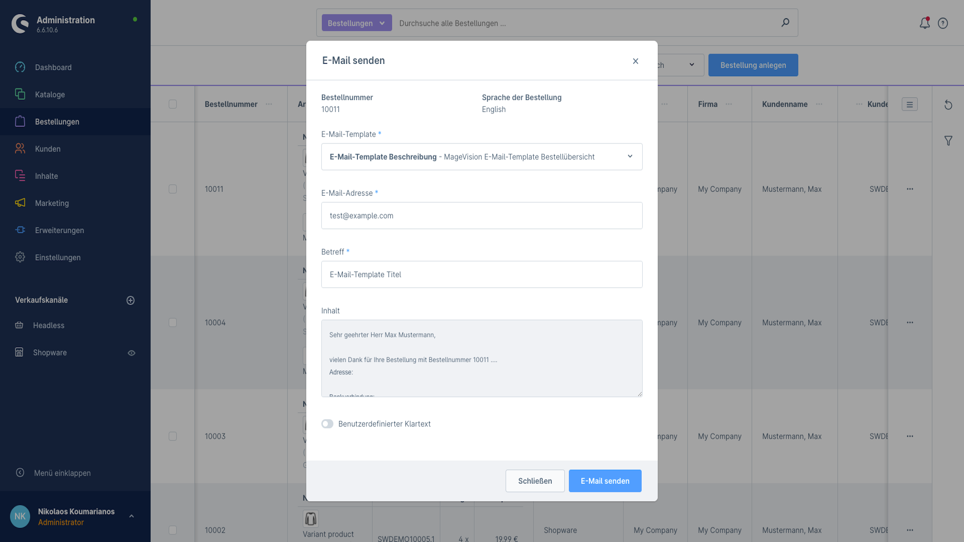 MageVisionEmailCustomers