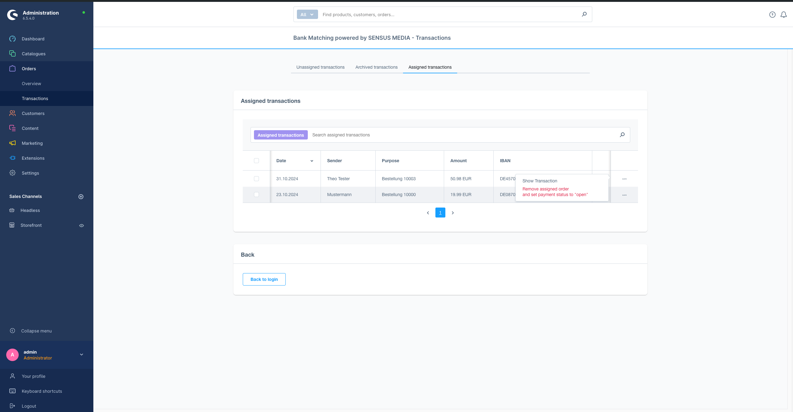 SensusBankMatching