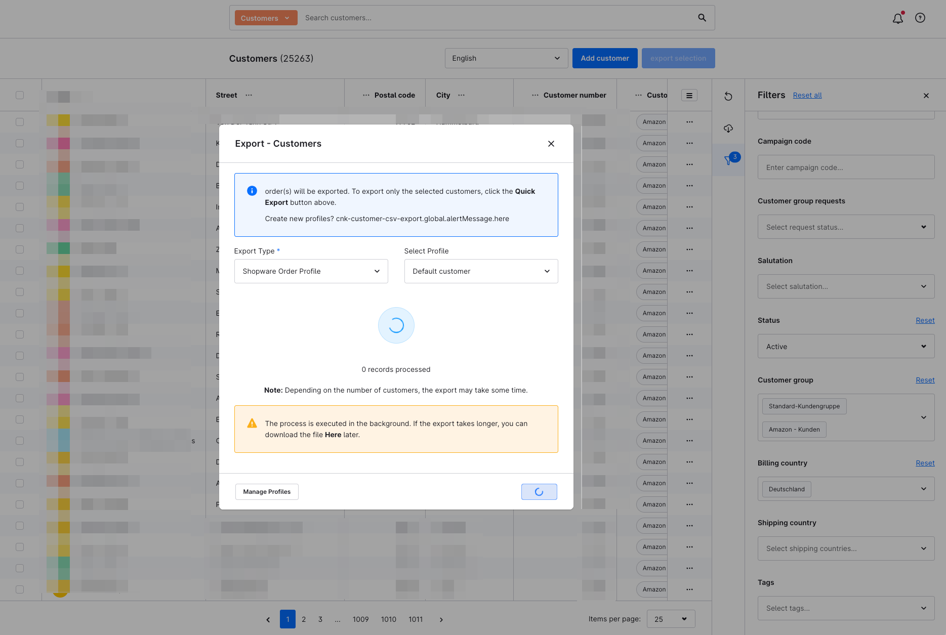 CnkPlatformCustomerCsvExport