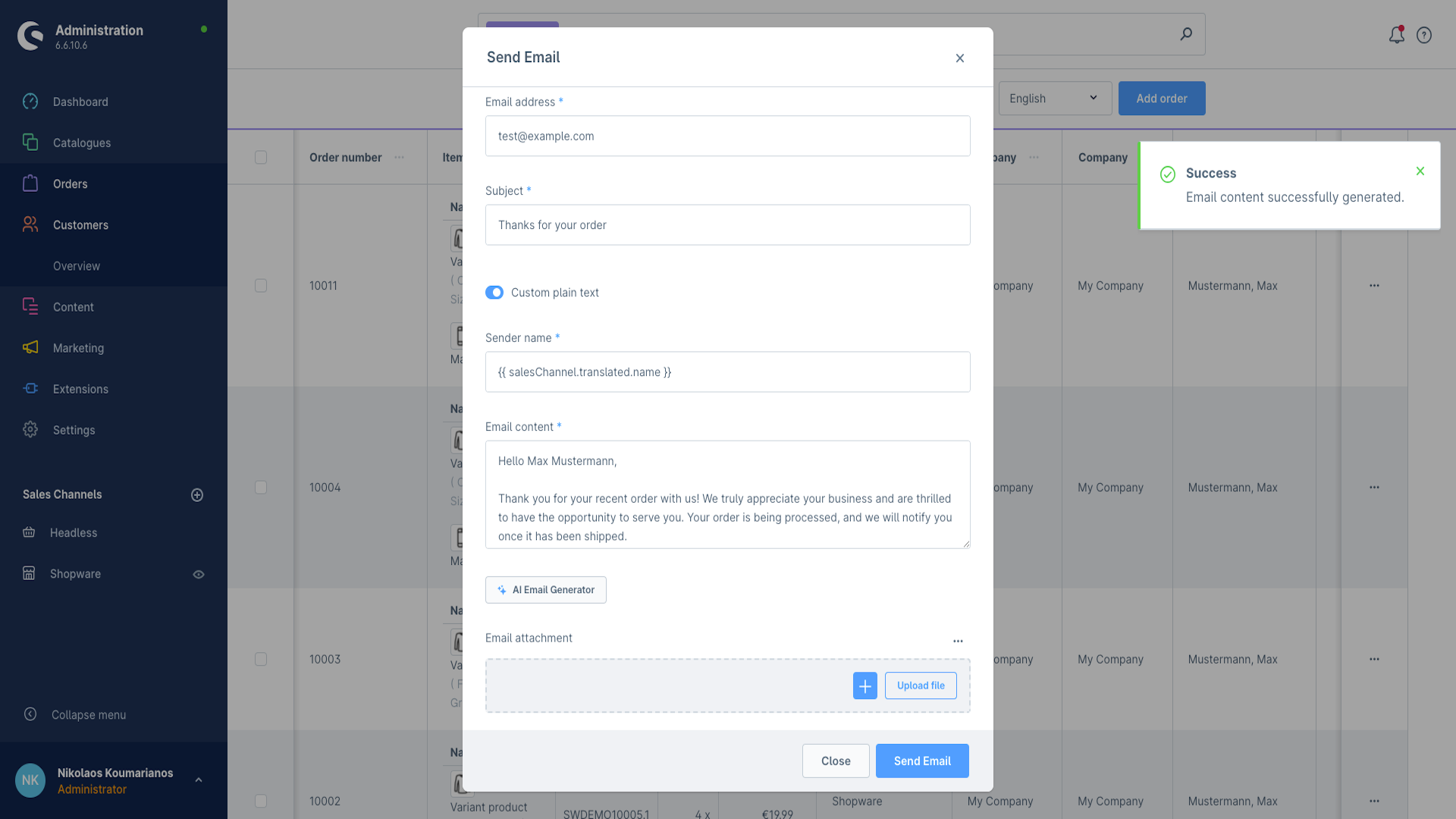 MageVisionEmailCustomers