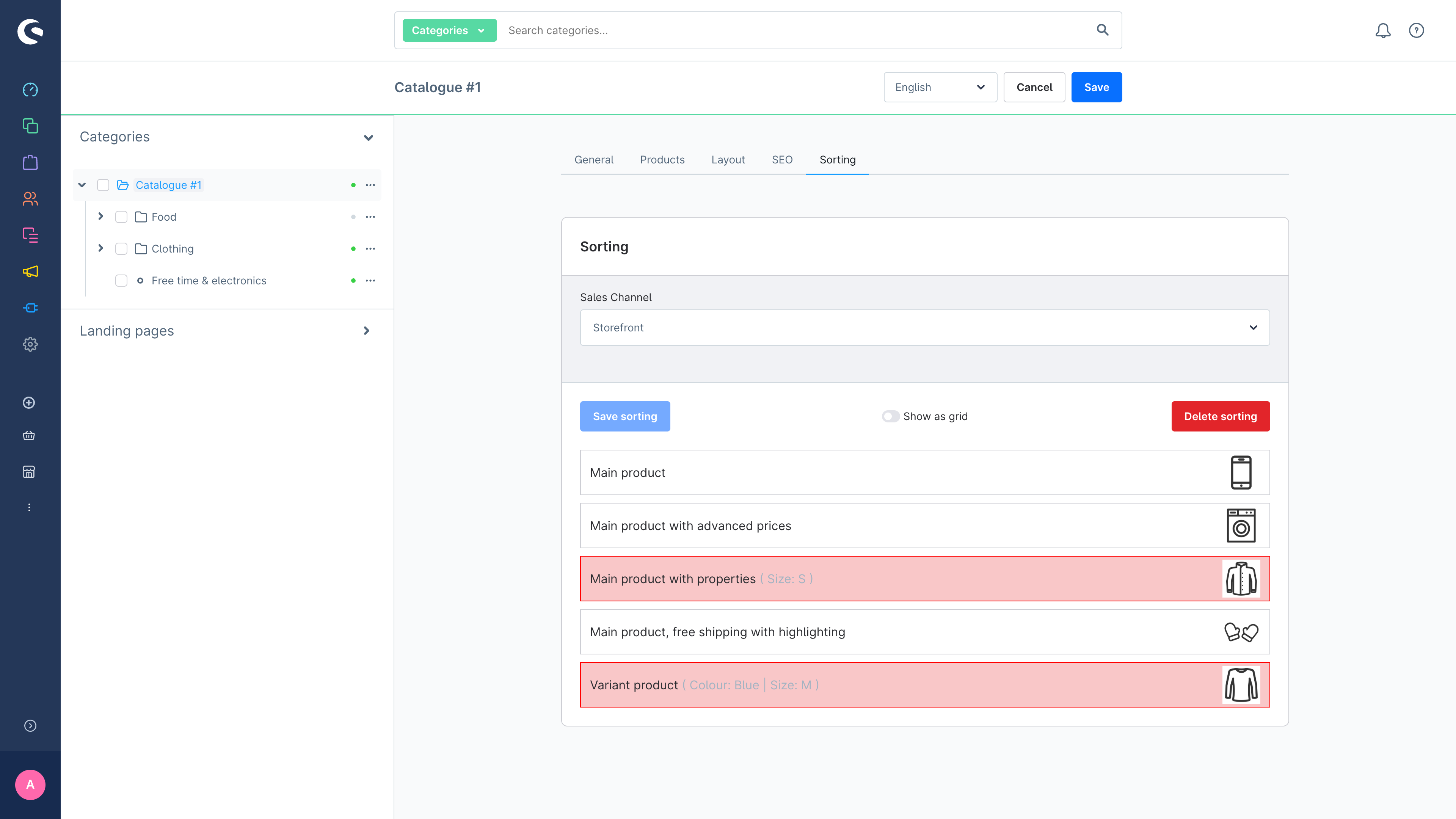 KommadCategorySorting