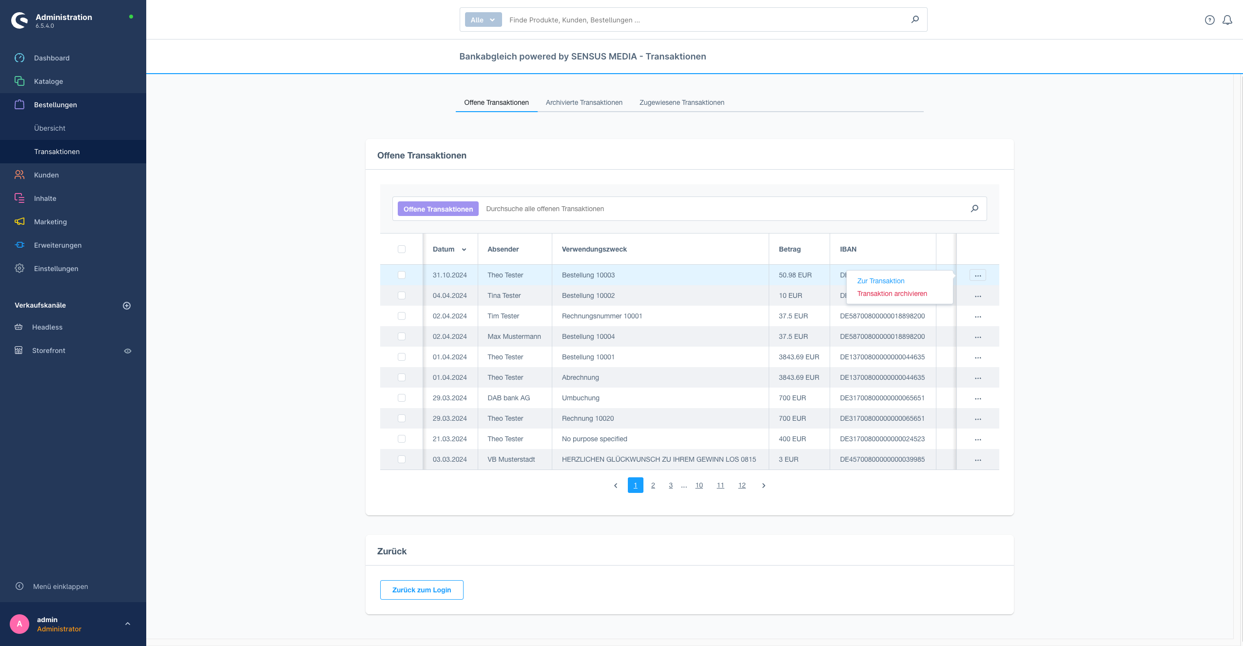 SensusBankMatching