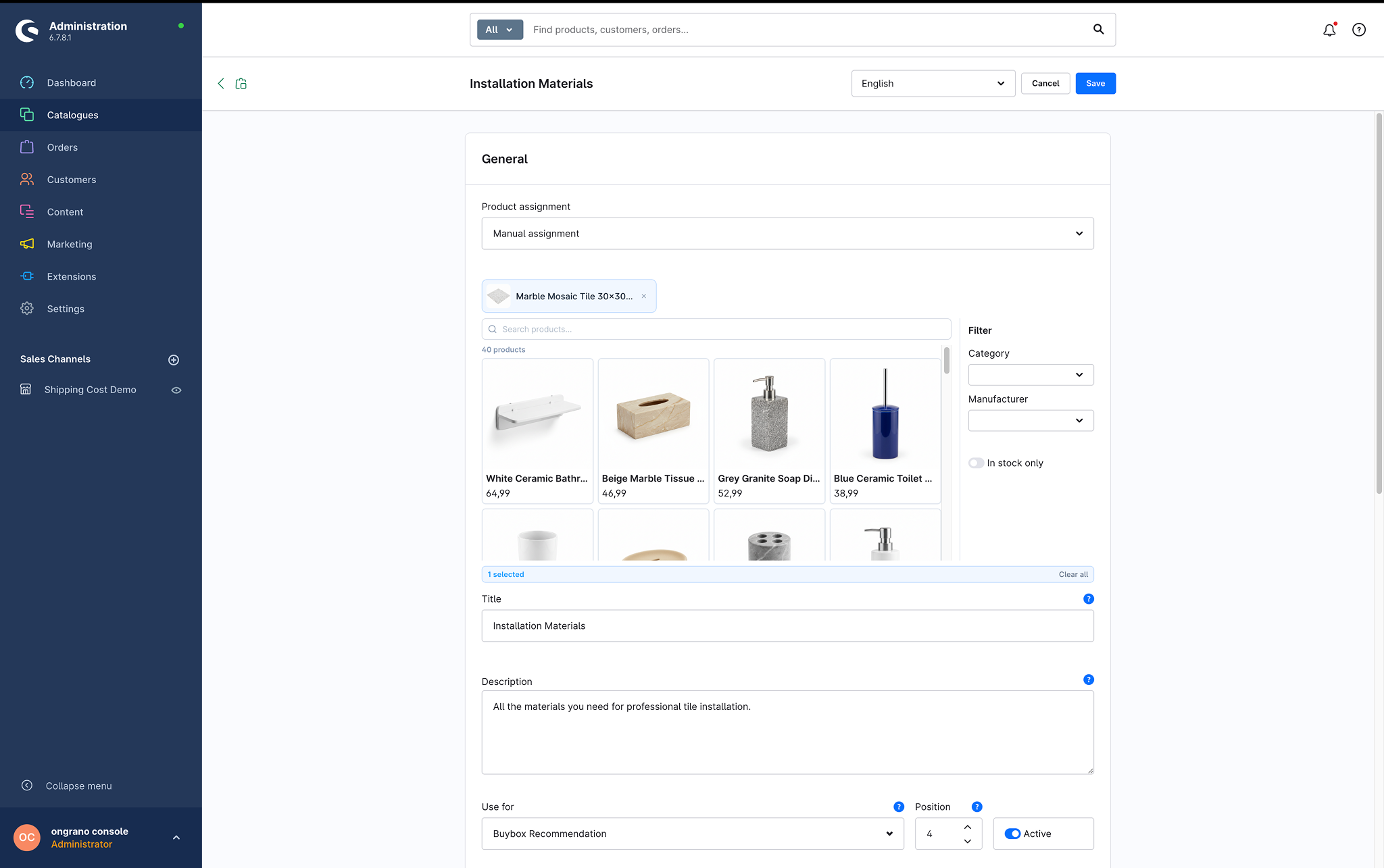 OngranoCrossSellingBuilder