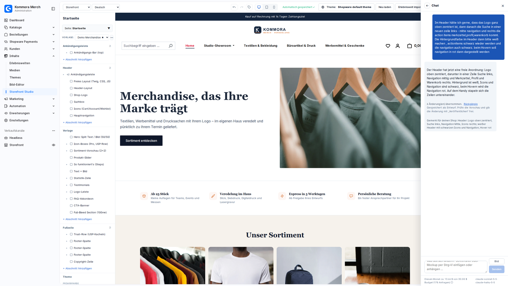 KommoraStorefrontStudio