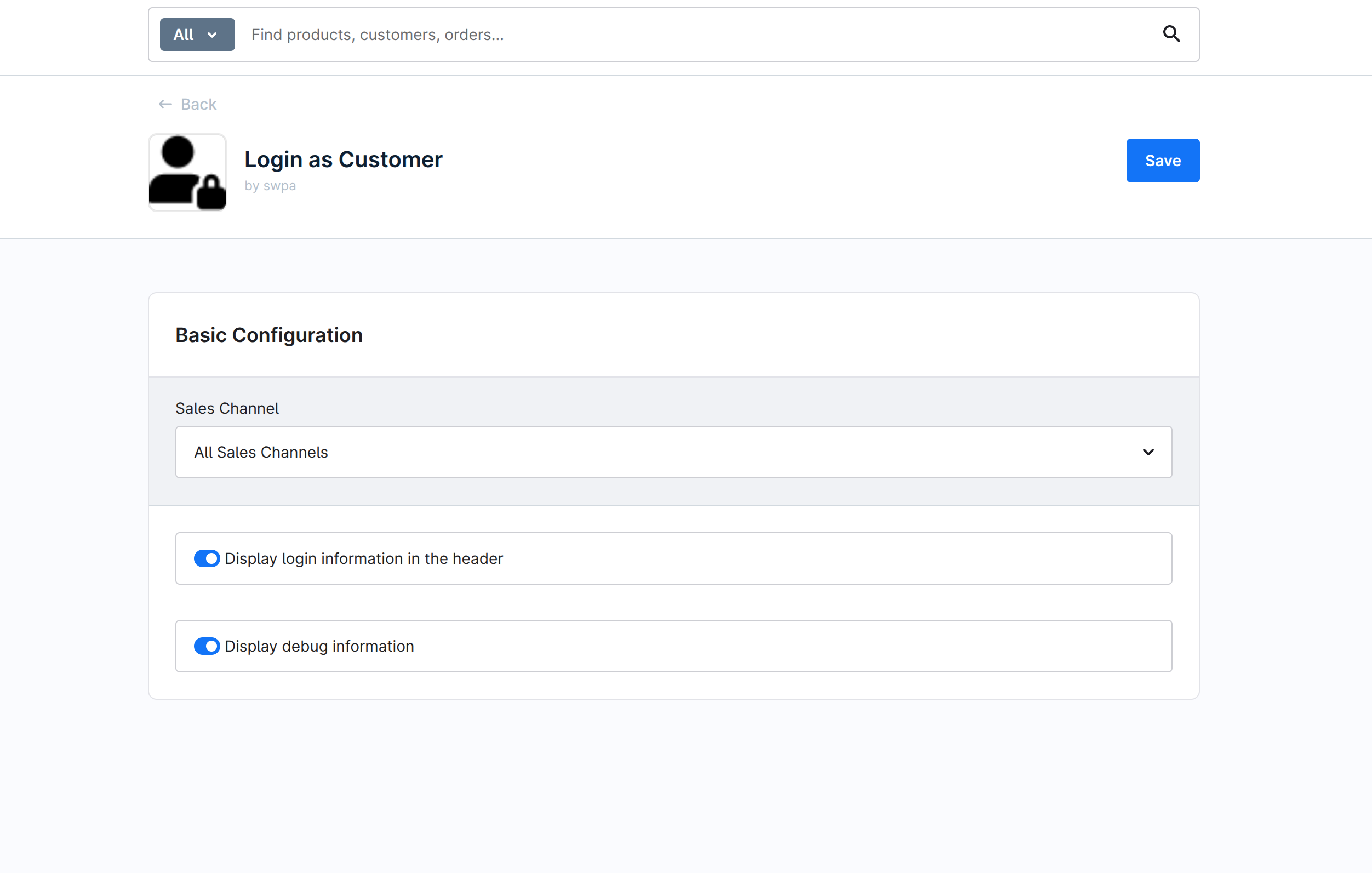 SwpaLoginAsCustomer