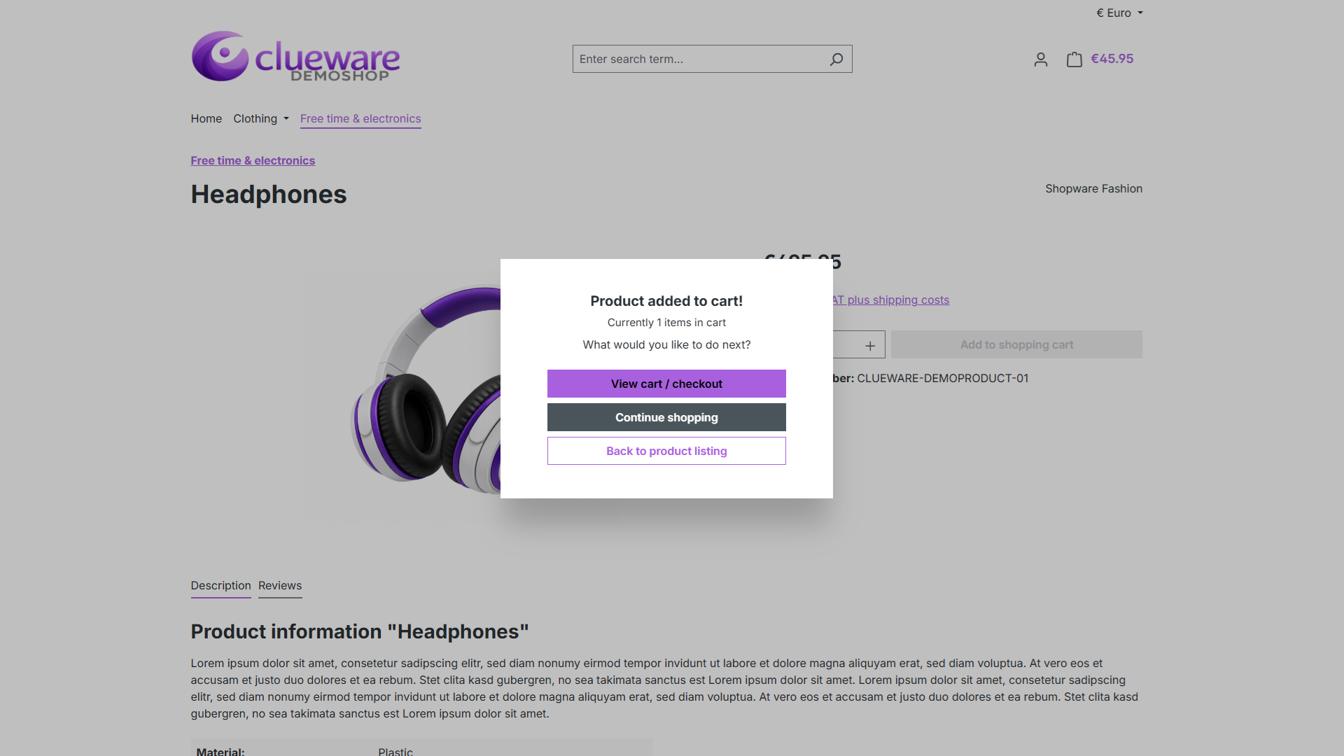 CluewareContinueShopping