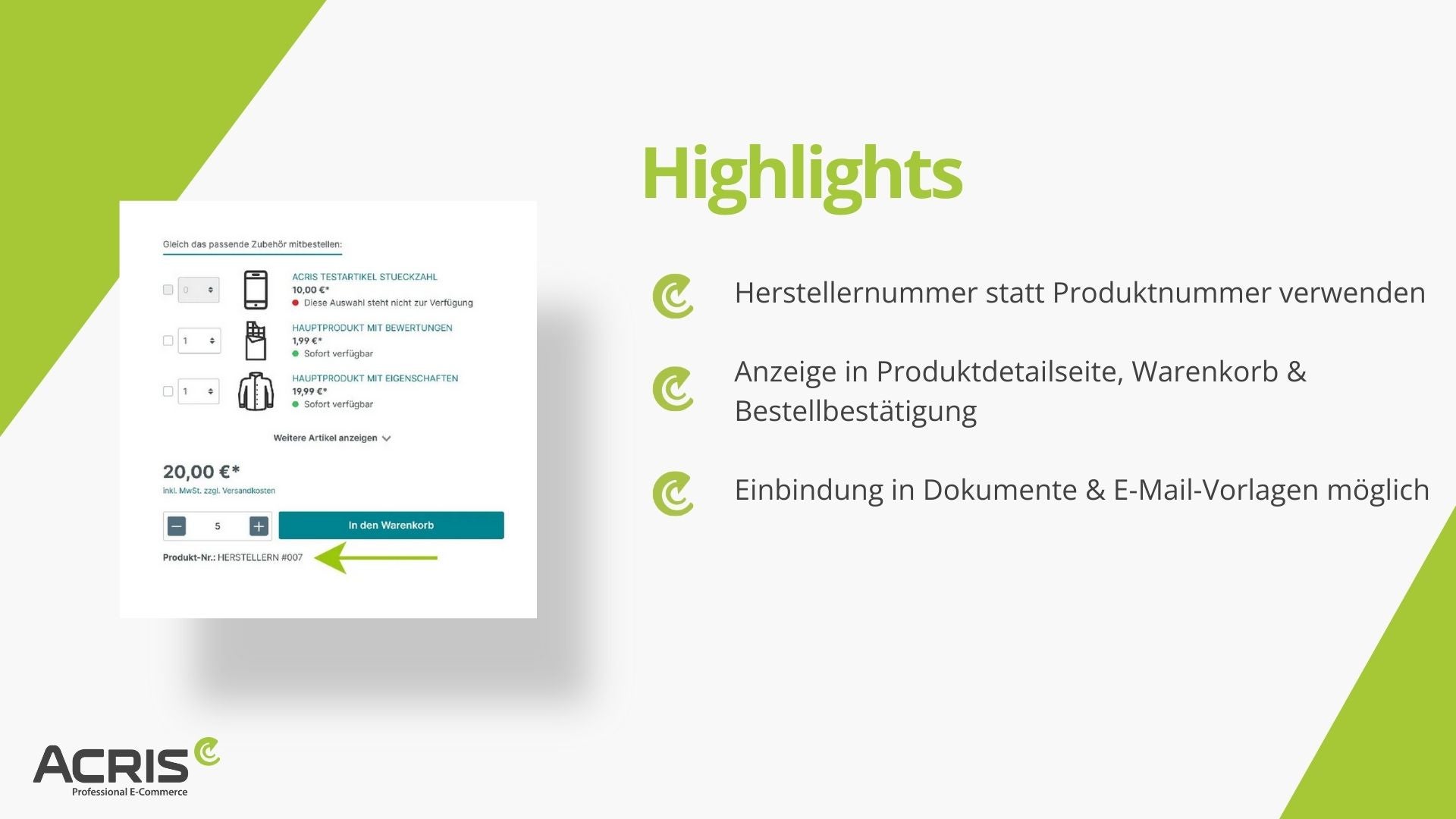 AcrisManufacturerNumberCS
