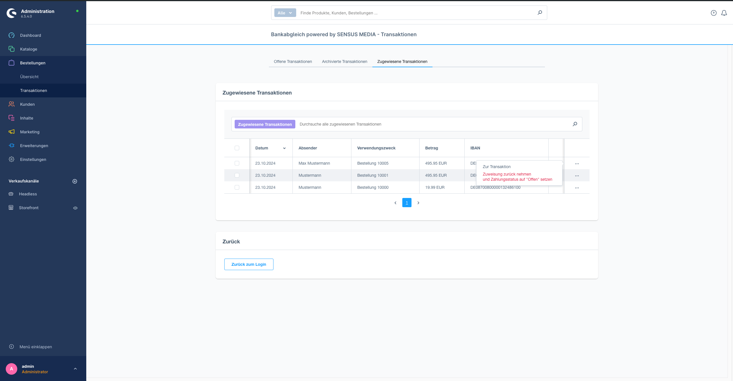 SensusBankMatching