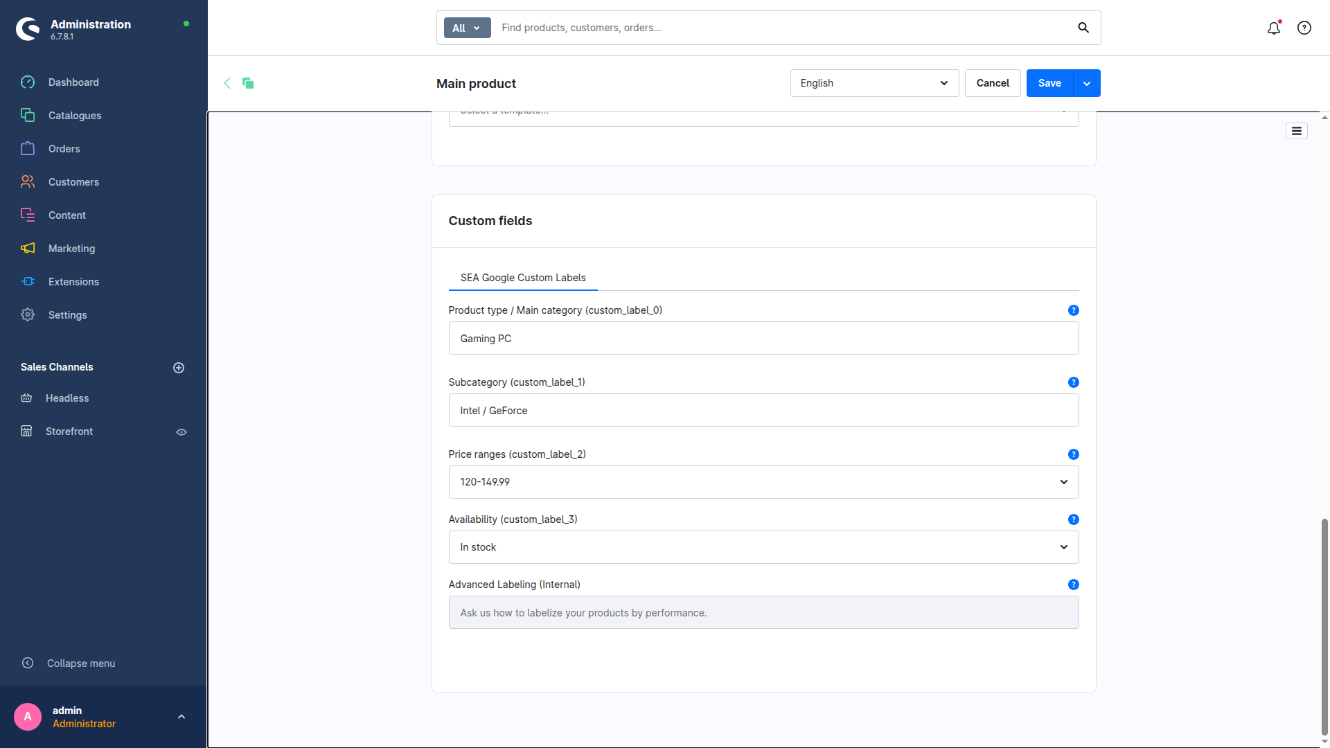 SeaGoogleCustomLabels