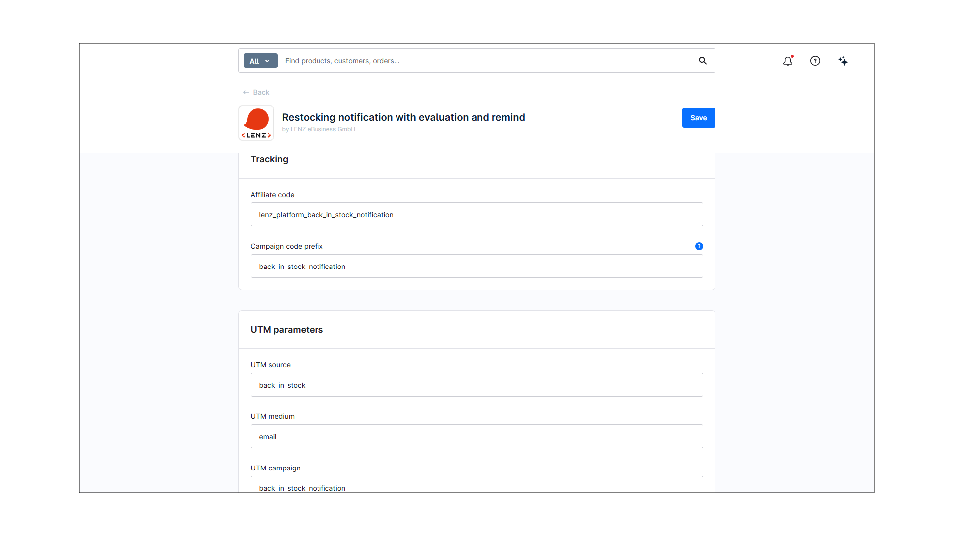 LenzPlatformBackInStockNotification