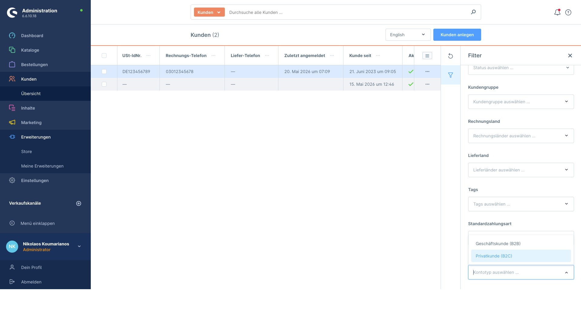 MageVisionAdminCustomerGridPro