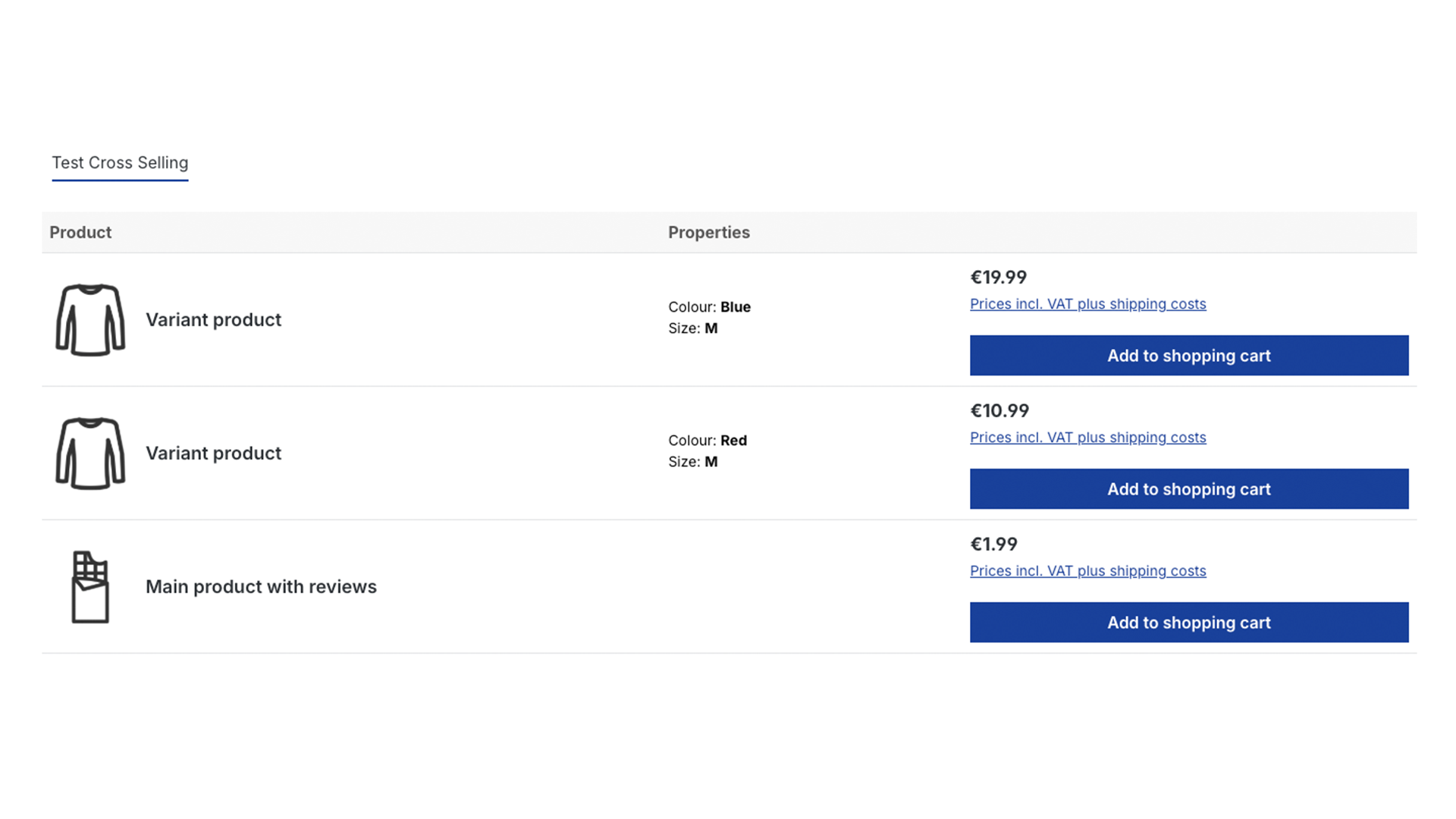 MewCrossSellingTable