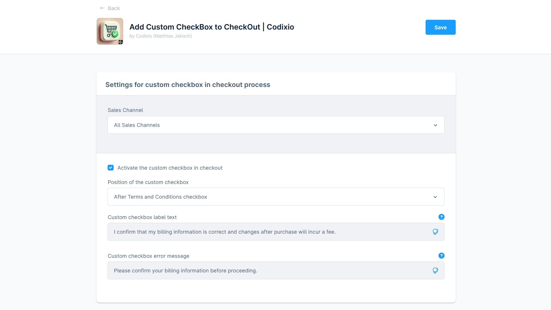 CodixioAddCustomCheckBoxToCheckOutApp