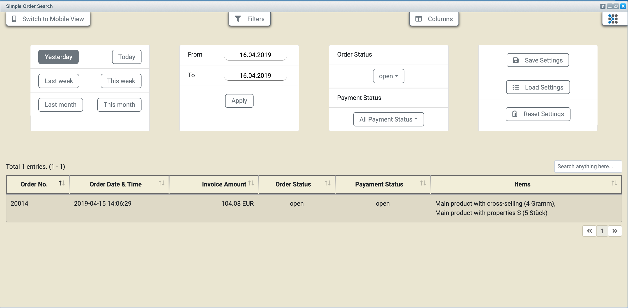 MitsSimpleOrderSearch