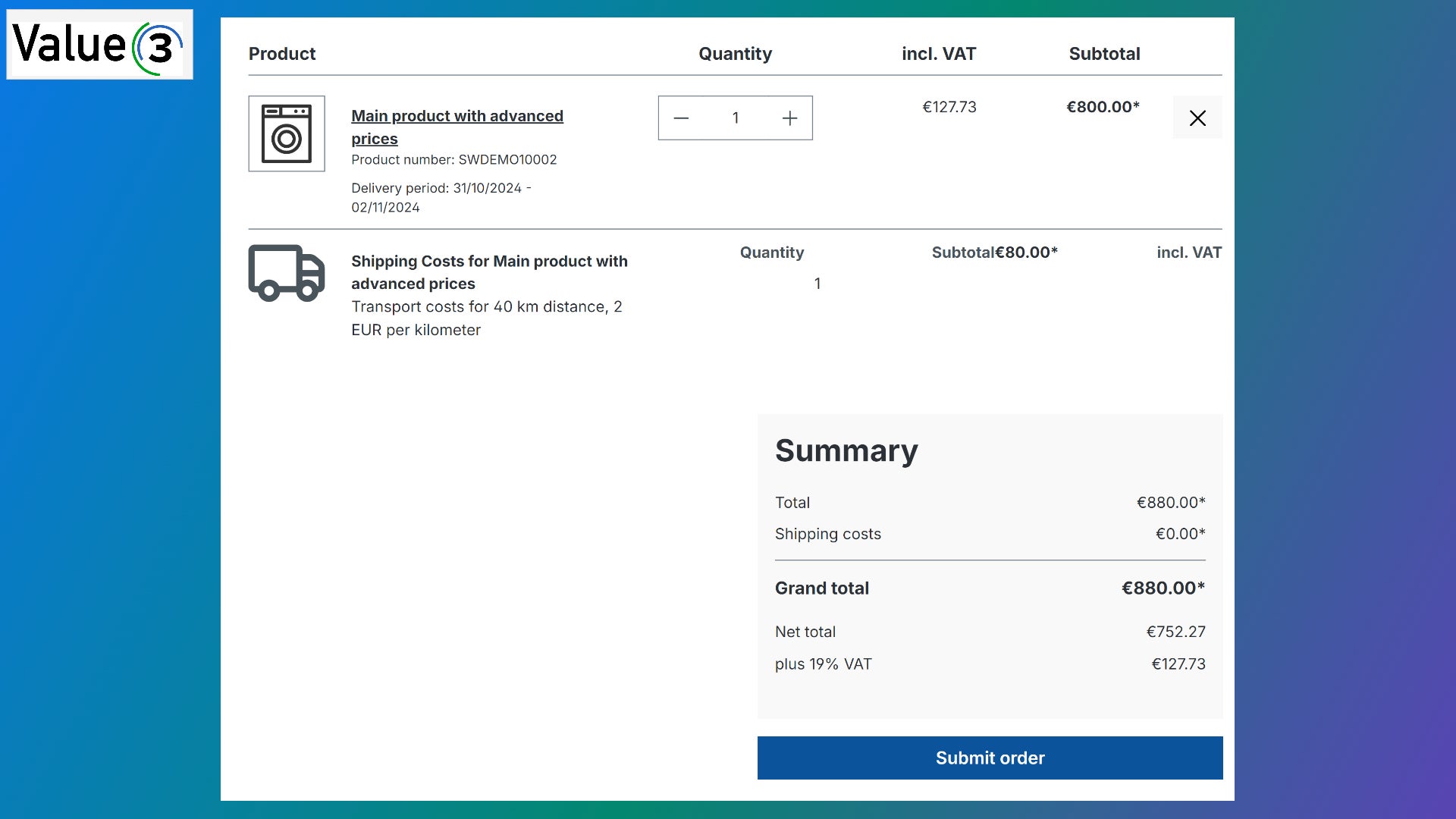 Value3ShippingCostByDistance