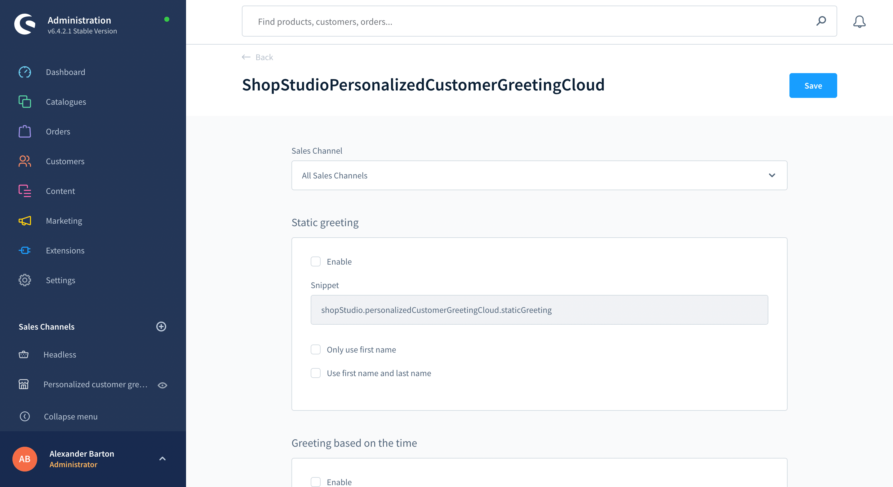 ShopStudioPersonalizedCustomerGreetingCloud