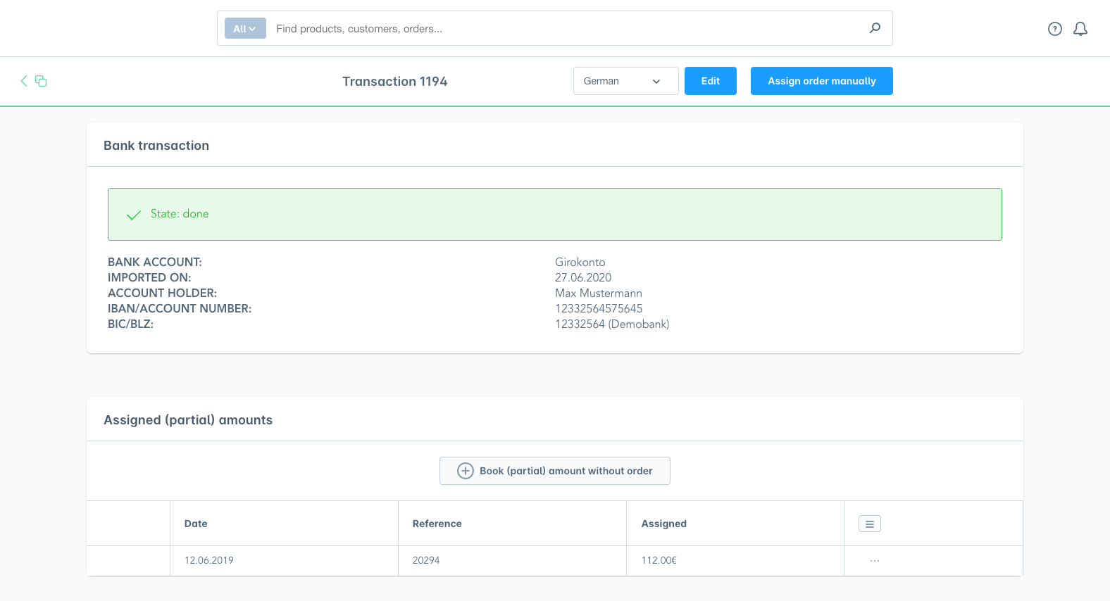 SensusBankMatching