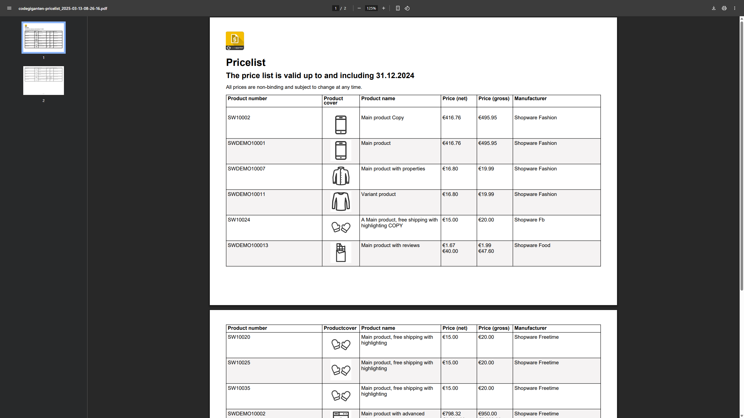 CogiPriceListPdf