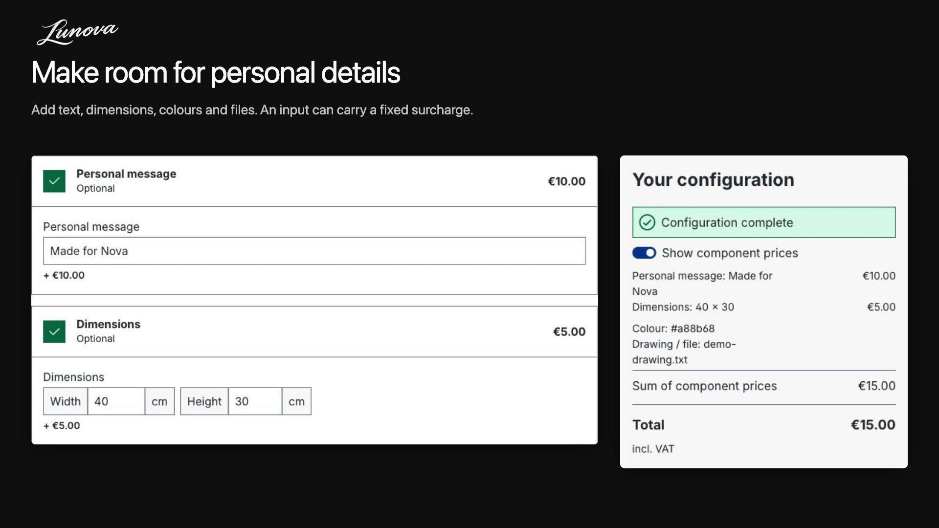 LunovaProductConfigurator