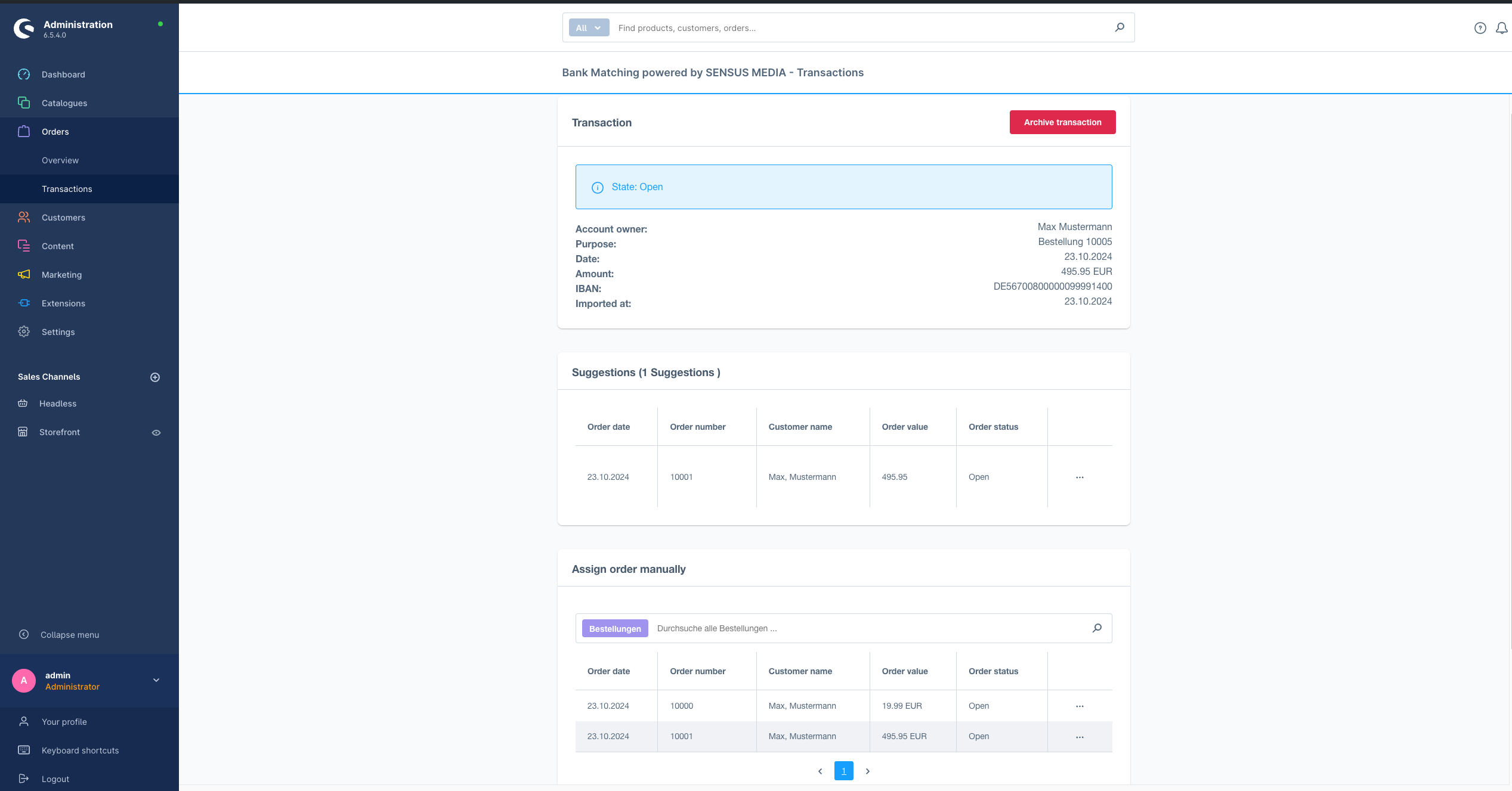 SensusBankMatching