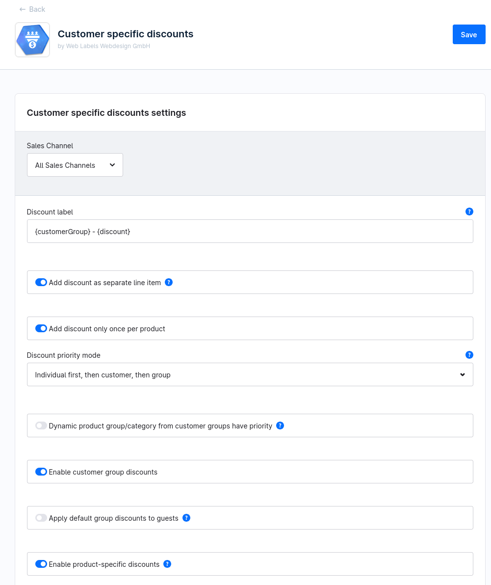 WebLaCustomerSpecificDiscounts