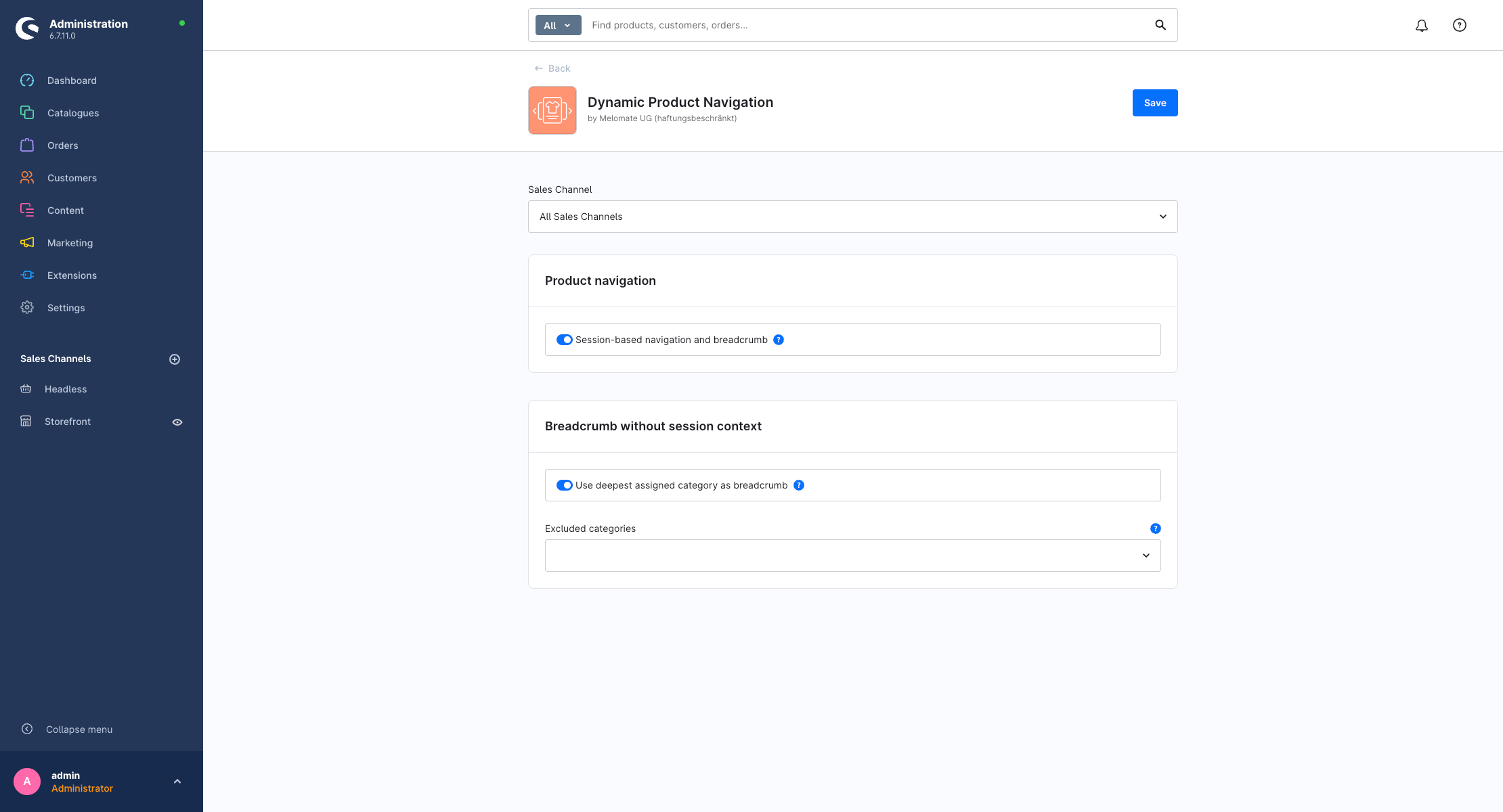 MelomDynamicProductNavigation