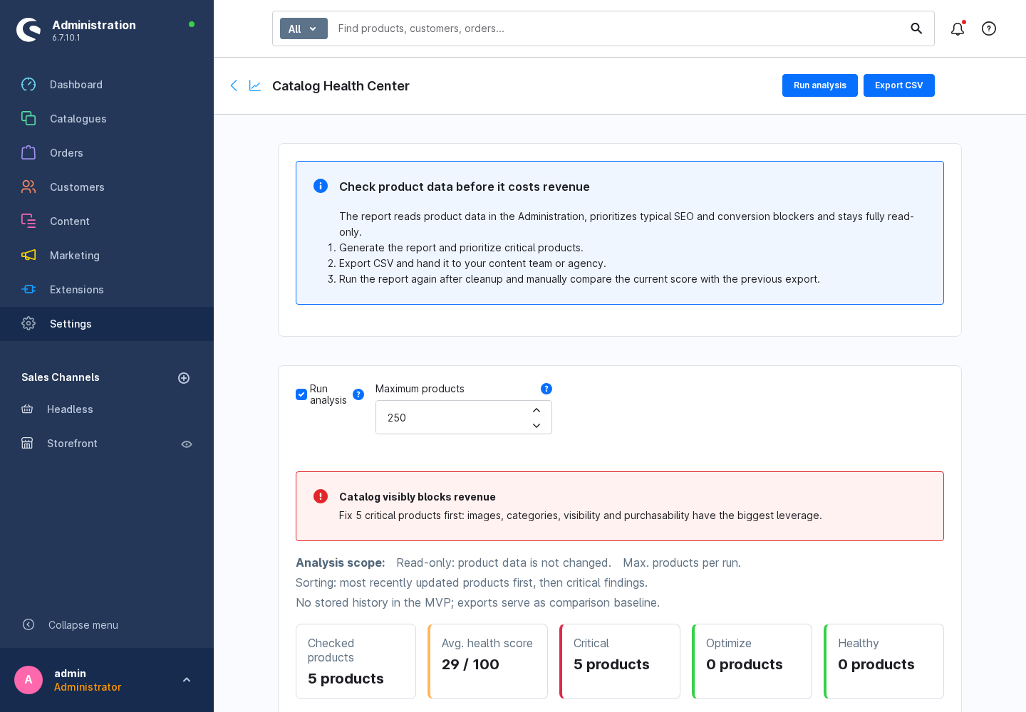 InvCatalogHealth