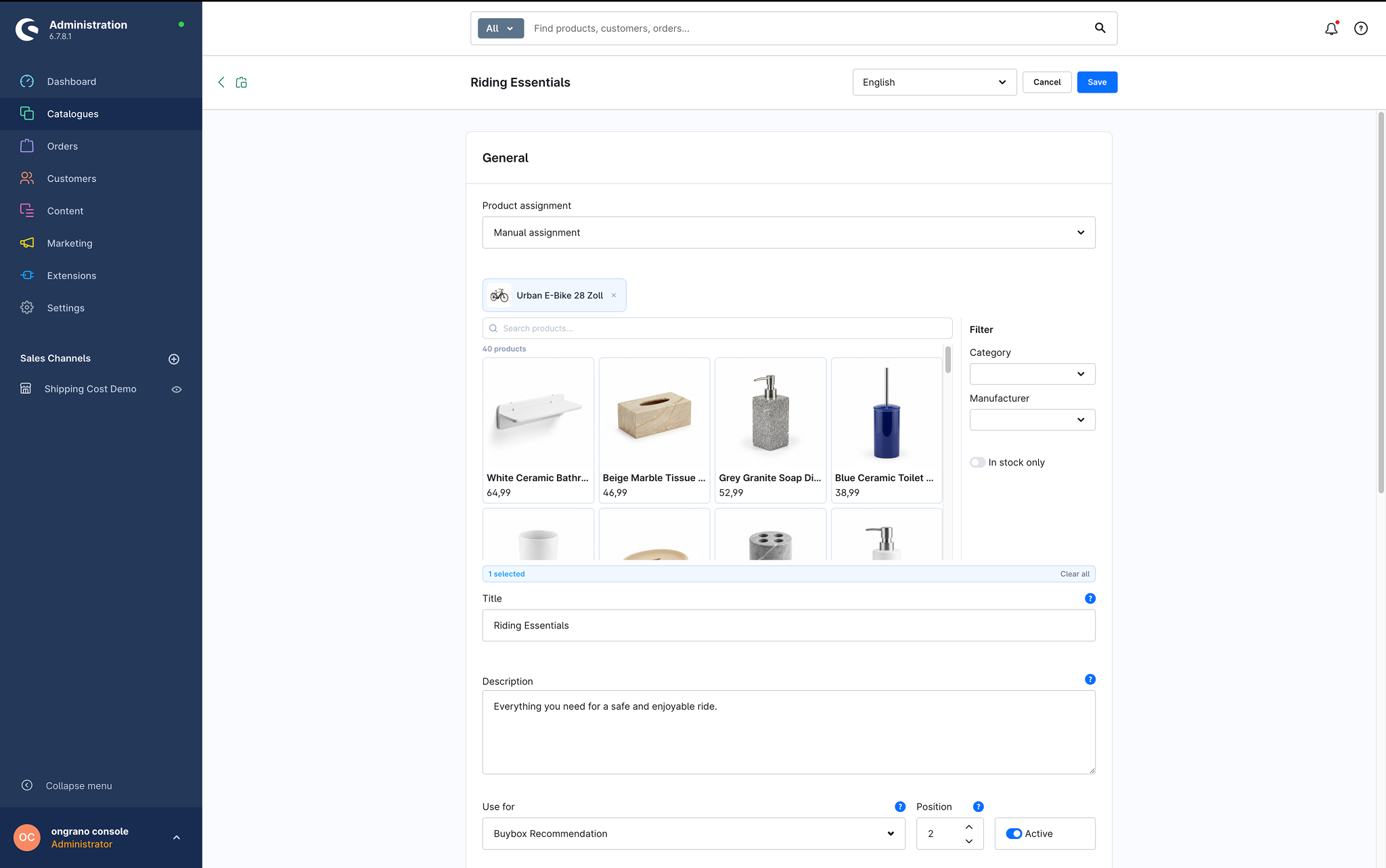 OngranoCrossSellingBuilder