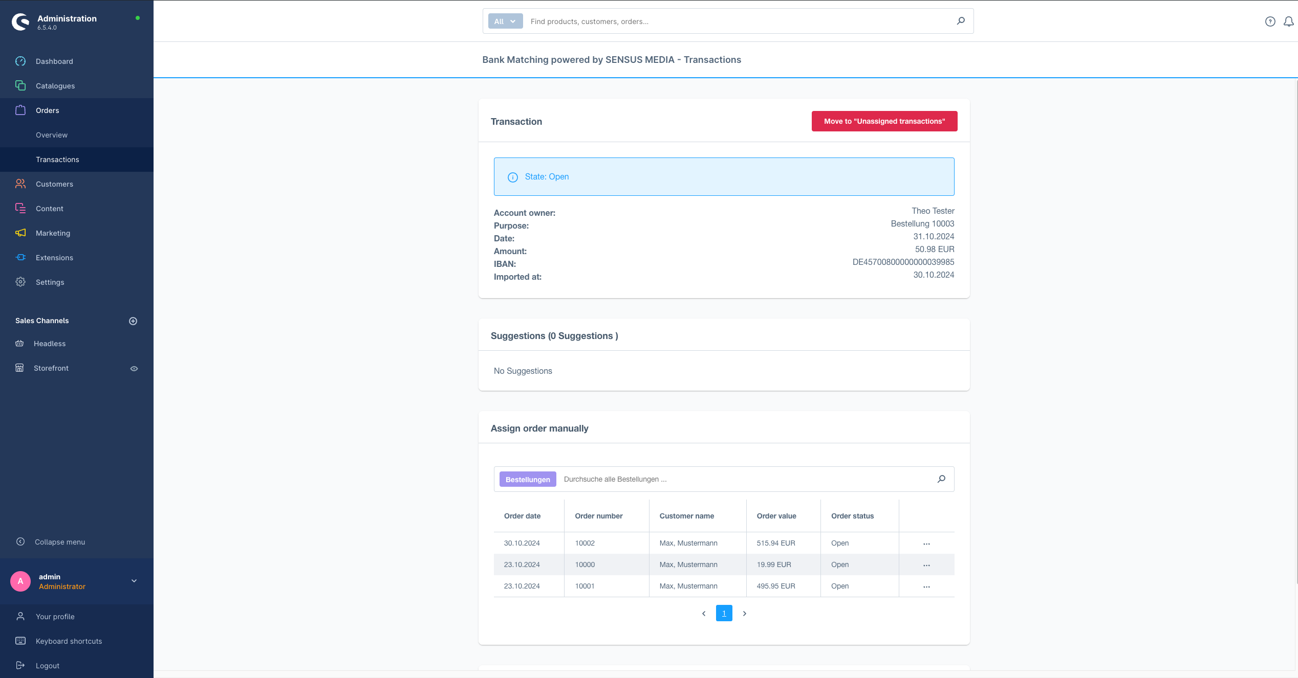 SensusBankMatching