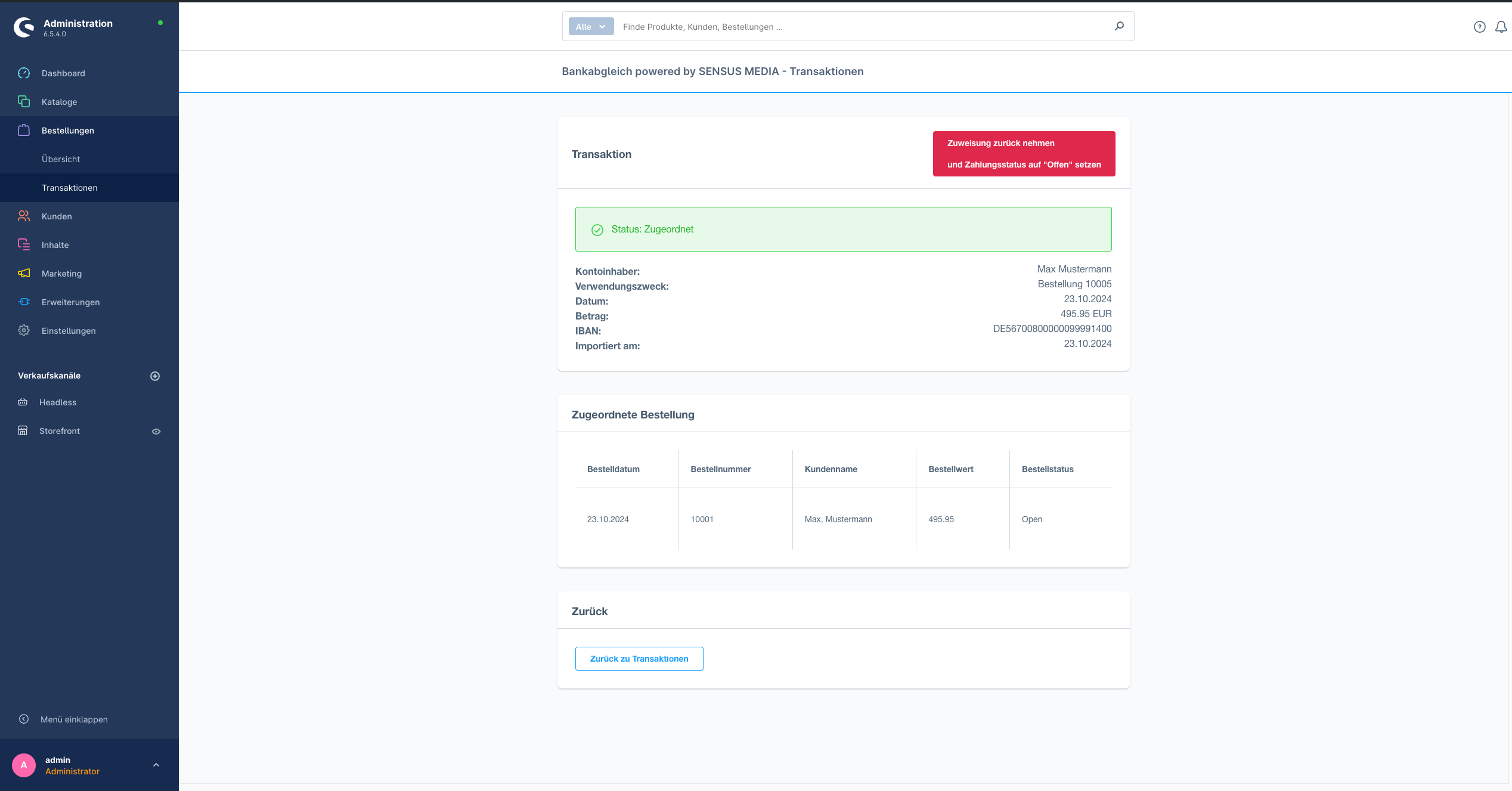 SensusBankMatching