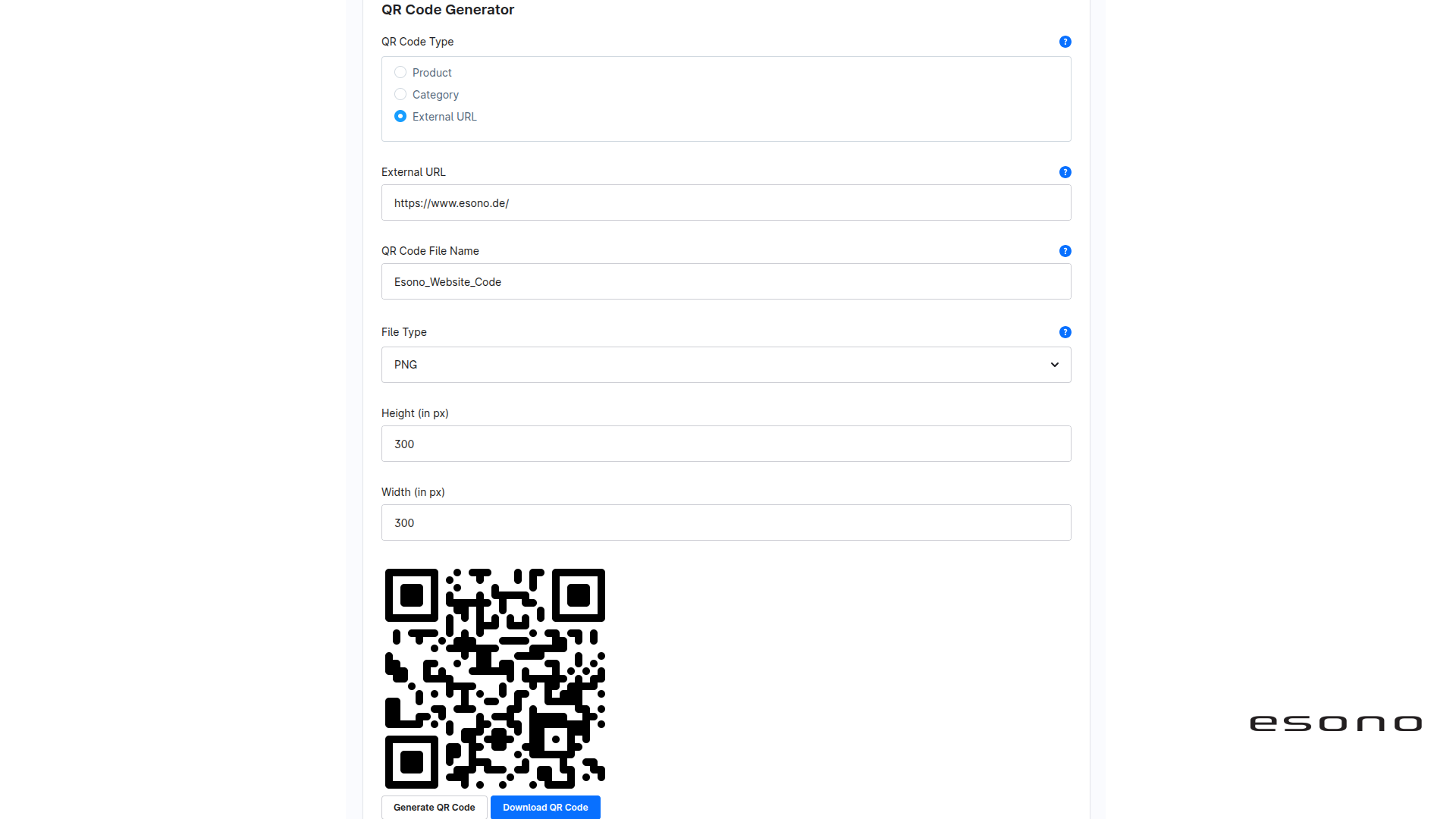 EsonoQrCodeGenerator