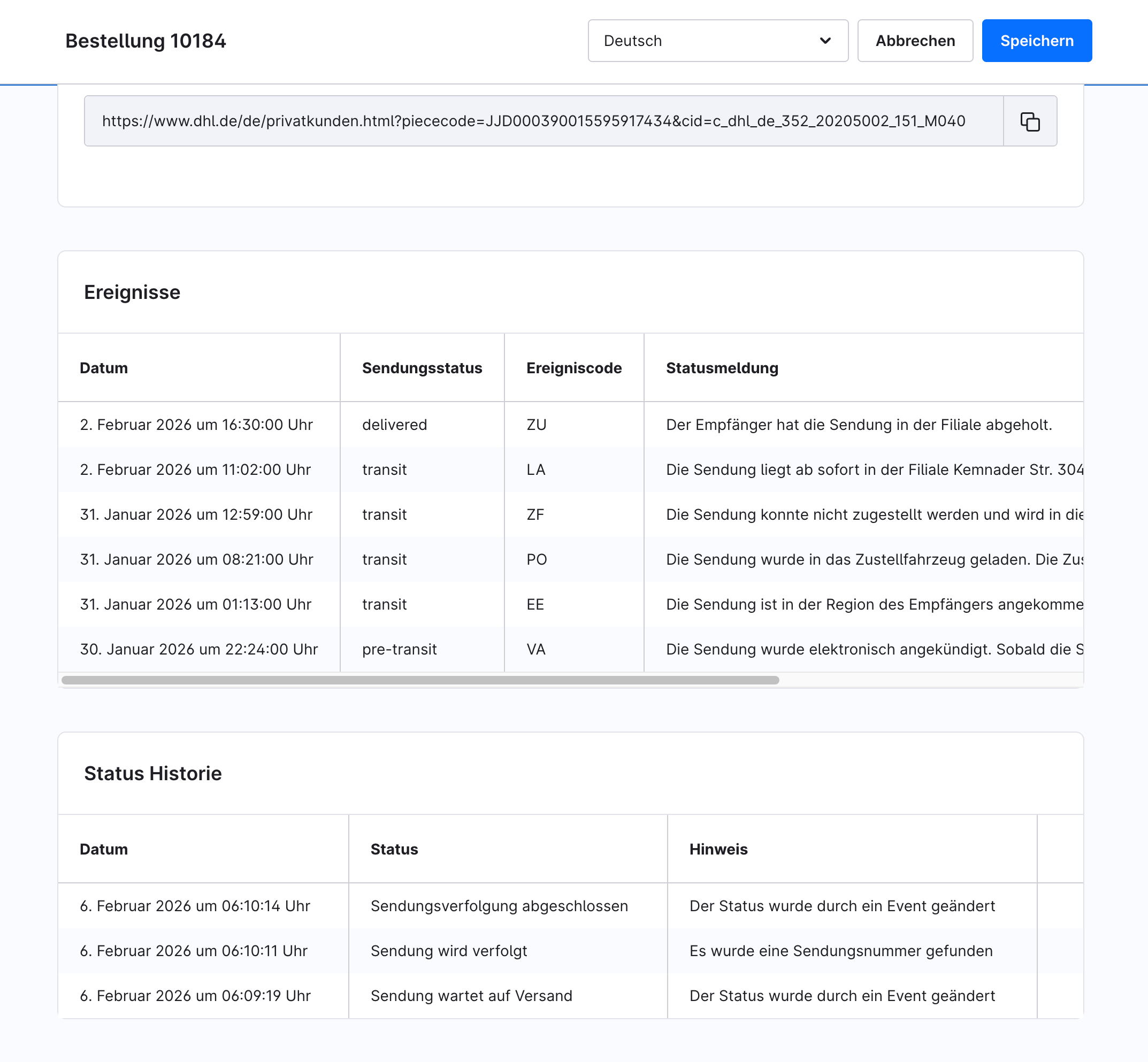 DvsnDhlTracking