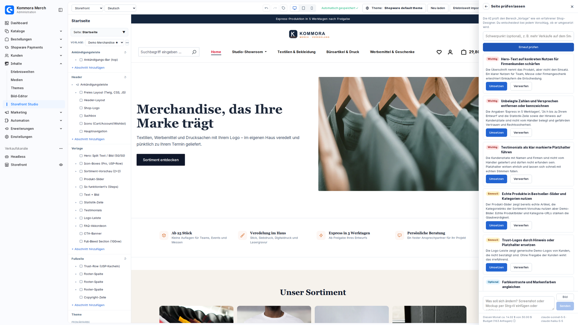 KommoraStorefrontStudio